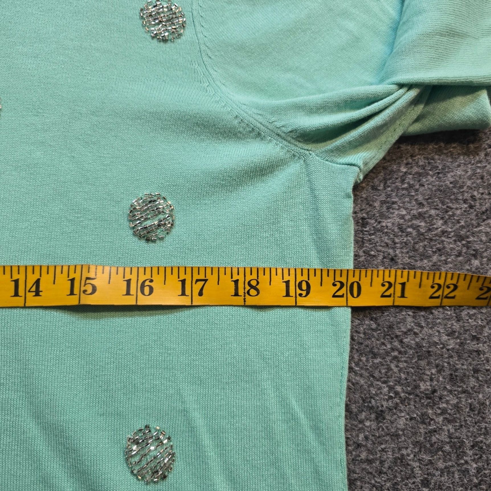 Talbots Talbots Sweater Top Women XL Petite Green Polka Dot Long Sleeve Casual Pullover Knit Small? Size XL / US 12-14 / IT 48-50 - 5 Thumbnail