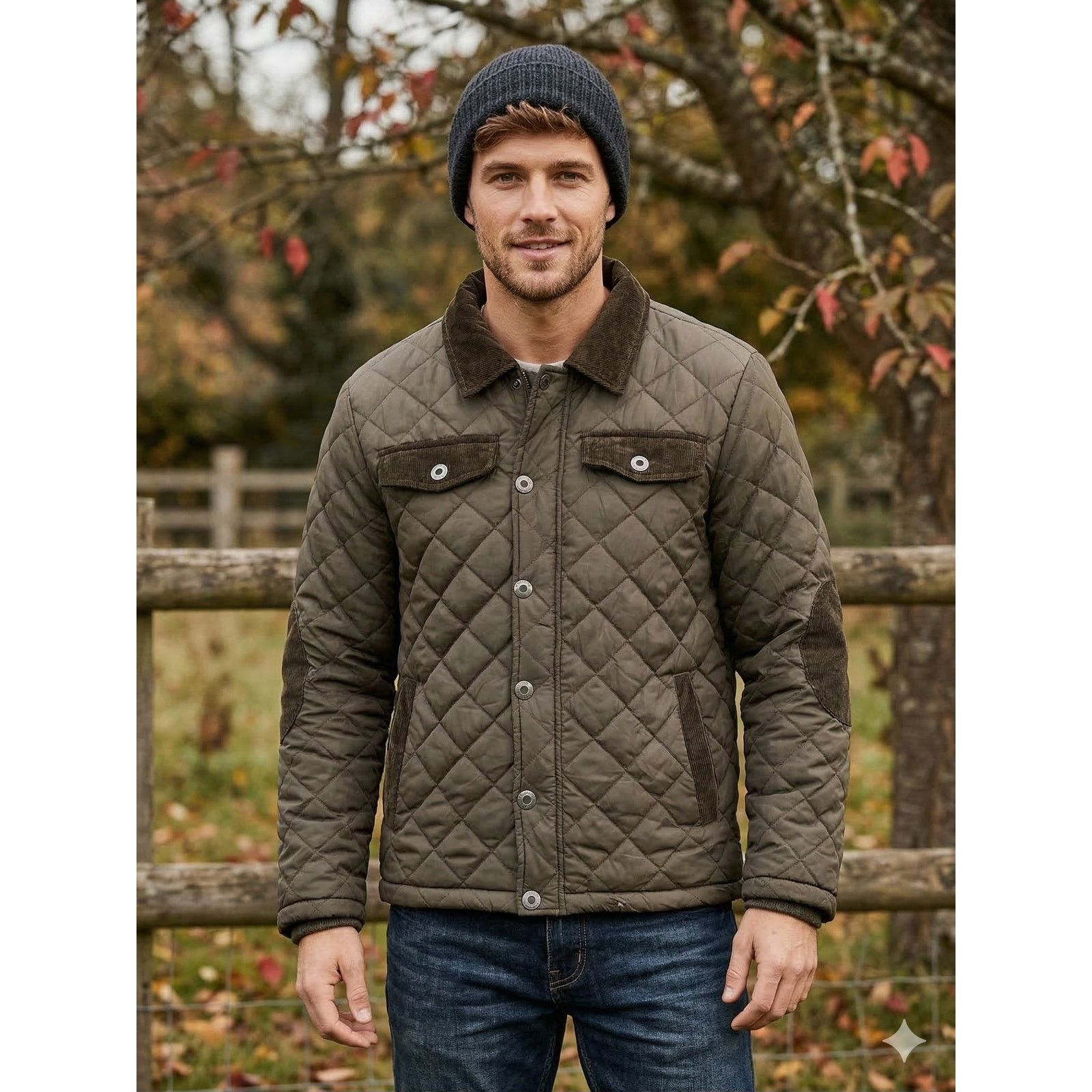 Vintage E-Bound Earthbound Green Quilted Barn Jacket Corduroy Small Size S / US 4 / IT 40 - 2 Thumbnail