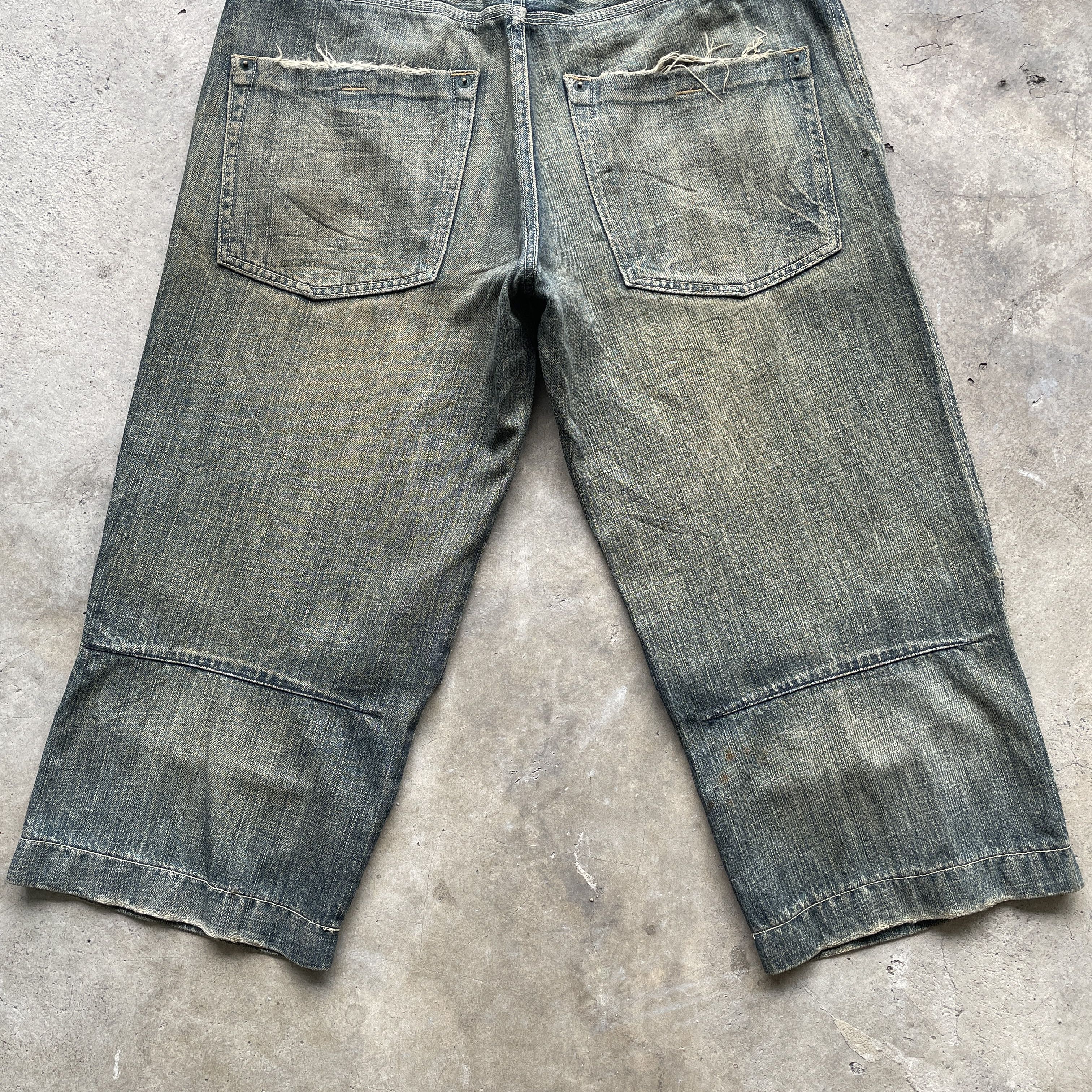 Japanese Brand × Rusty Vintage Japan Rush Hour Rusty Wash Cropped Denim Pants Jeans Size US 34 / EU 50 - 13 Thumbnail