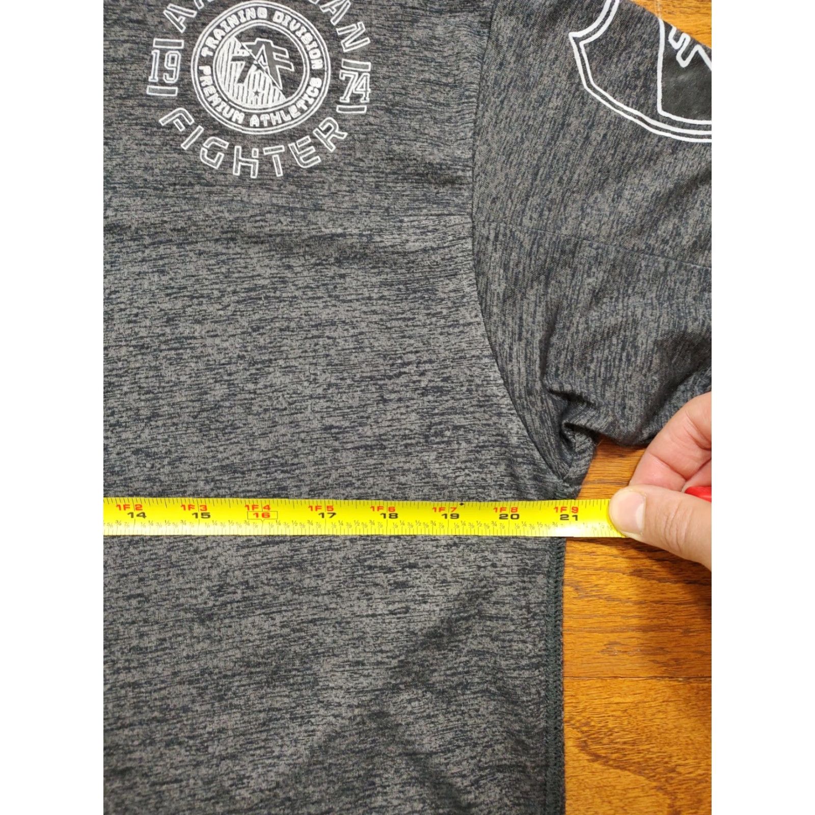Vintage American Fighter T Shirt Mens XL Gray Logo Double-Sided Short Sleeve Crew Neck Shirt Size US XL / EU 56 / 4 - 7 Thumbnail