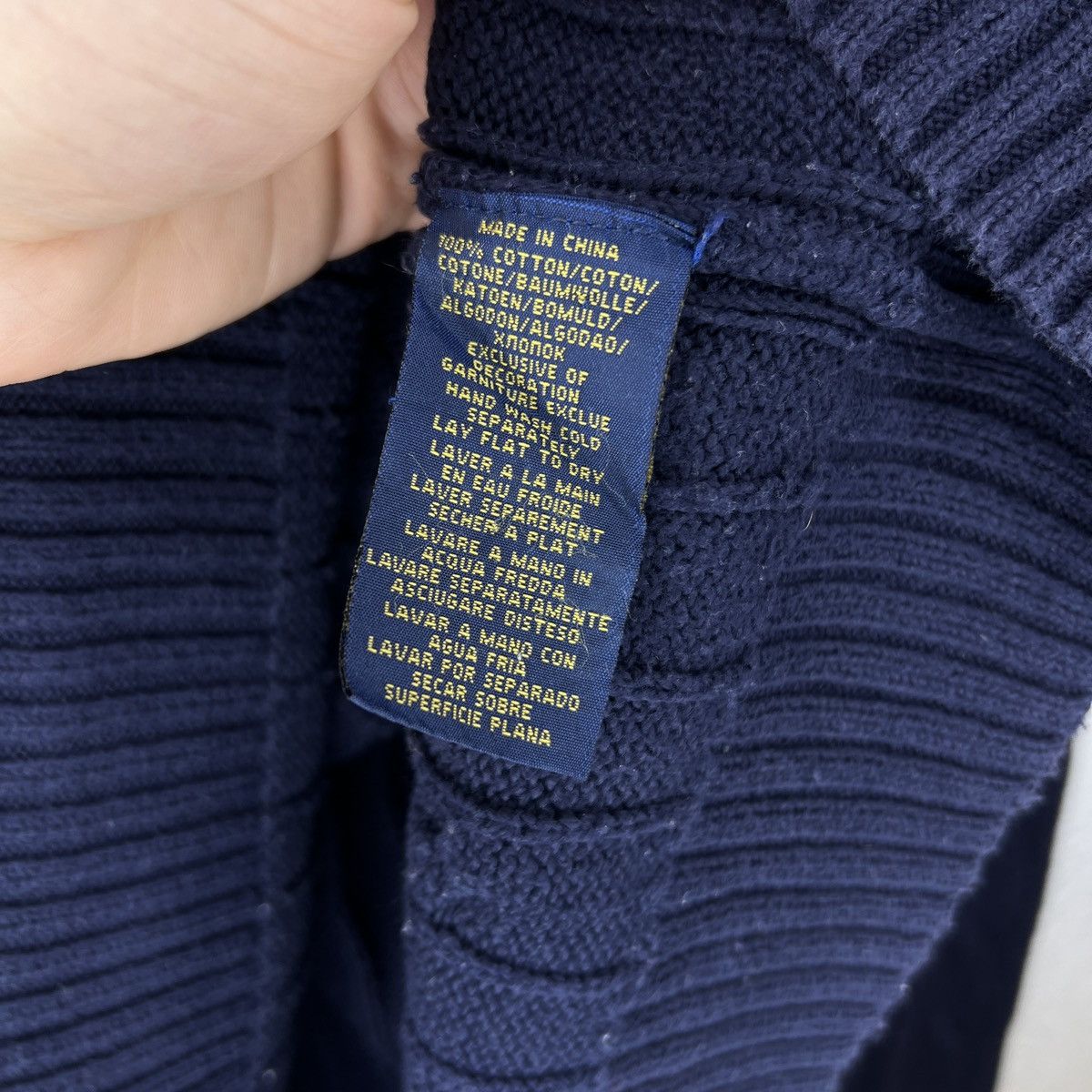 Polo Ralph Lauren Polo Ralph Lauren Jumper Sweater Knitwear Navy Cable Logo Size US M / EU 48-50 / 2 - 5 Thumbnail