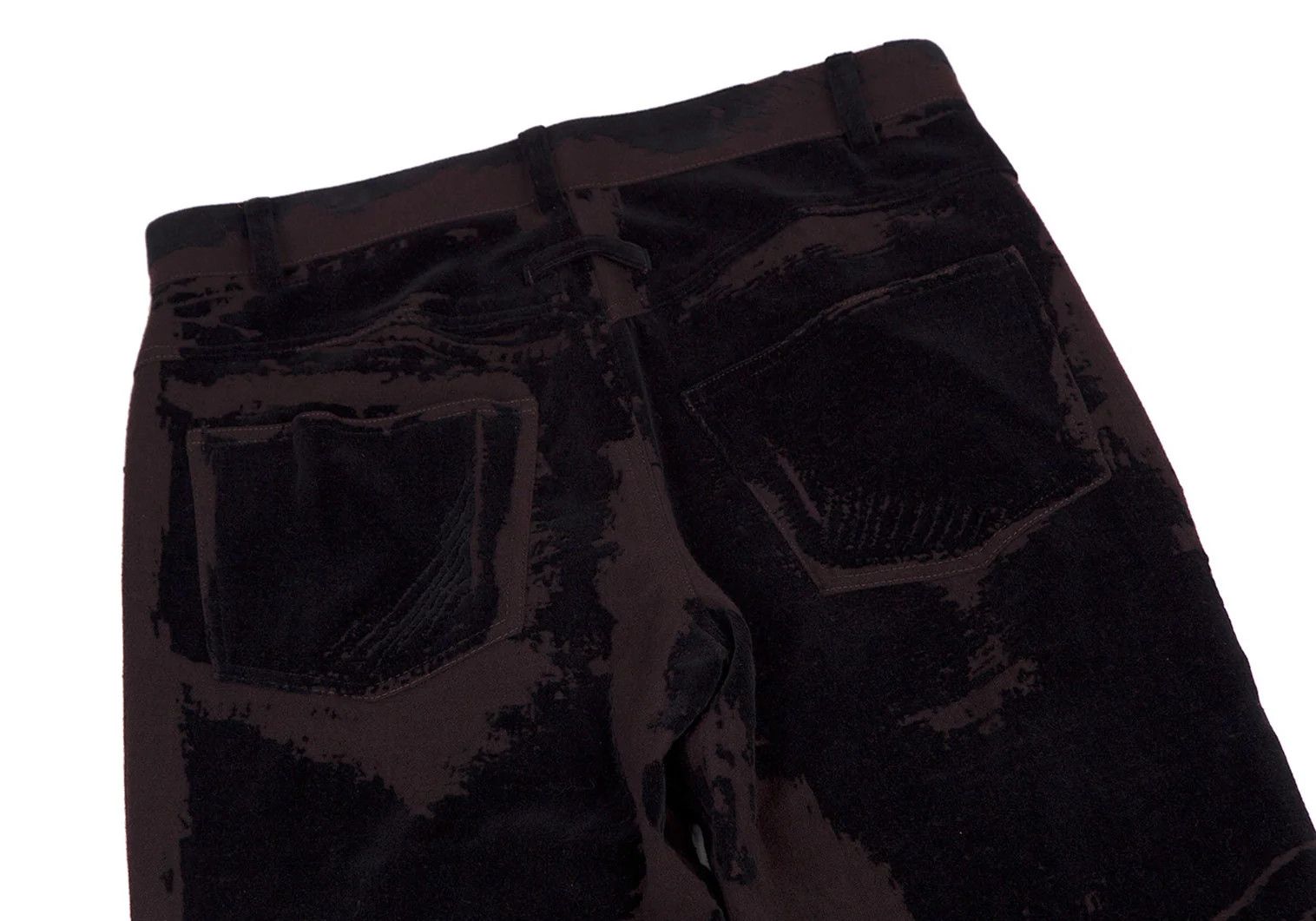 Jean Paul Gaultier Graphic Flocked Wool Pants in Brown and Black, Size 46 Size US 30 / EU 46 - 9 Thumbnail