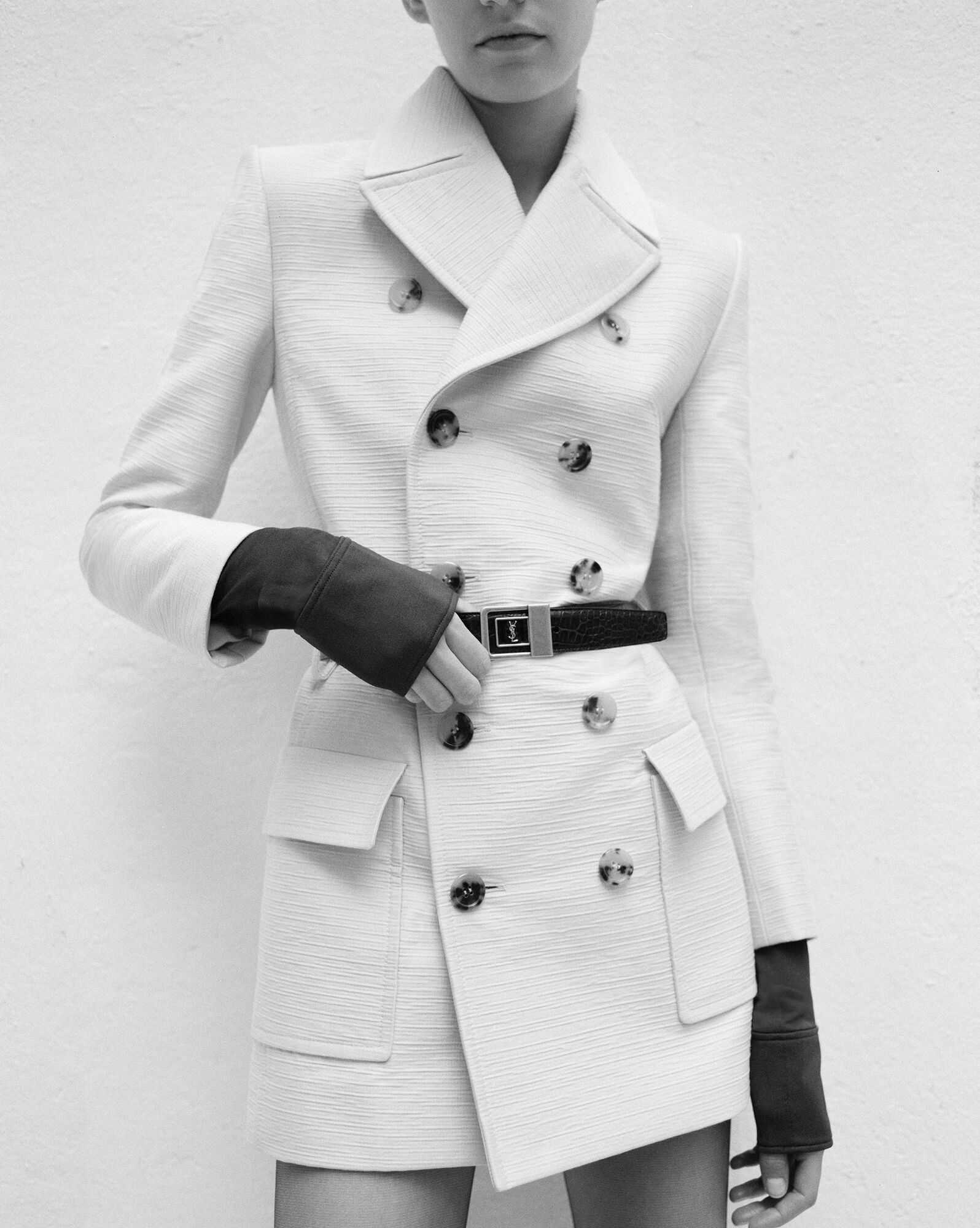Saint Laurent Paris o1b1hav110425 Saharienne Jacket in Cotton and Wool in Beige Size XS / US 0-2 / IT 36-38 - 2 Thumbnail