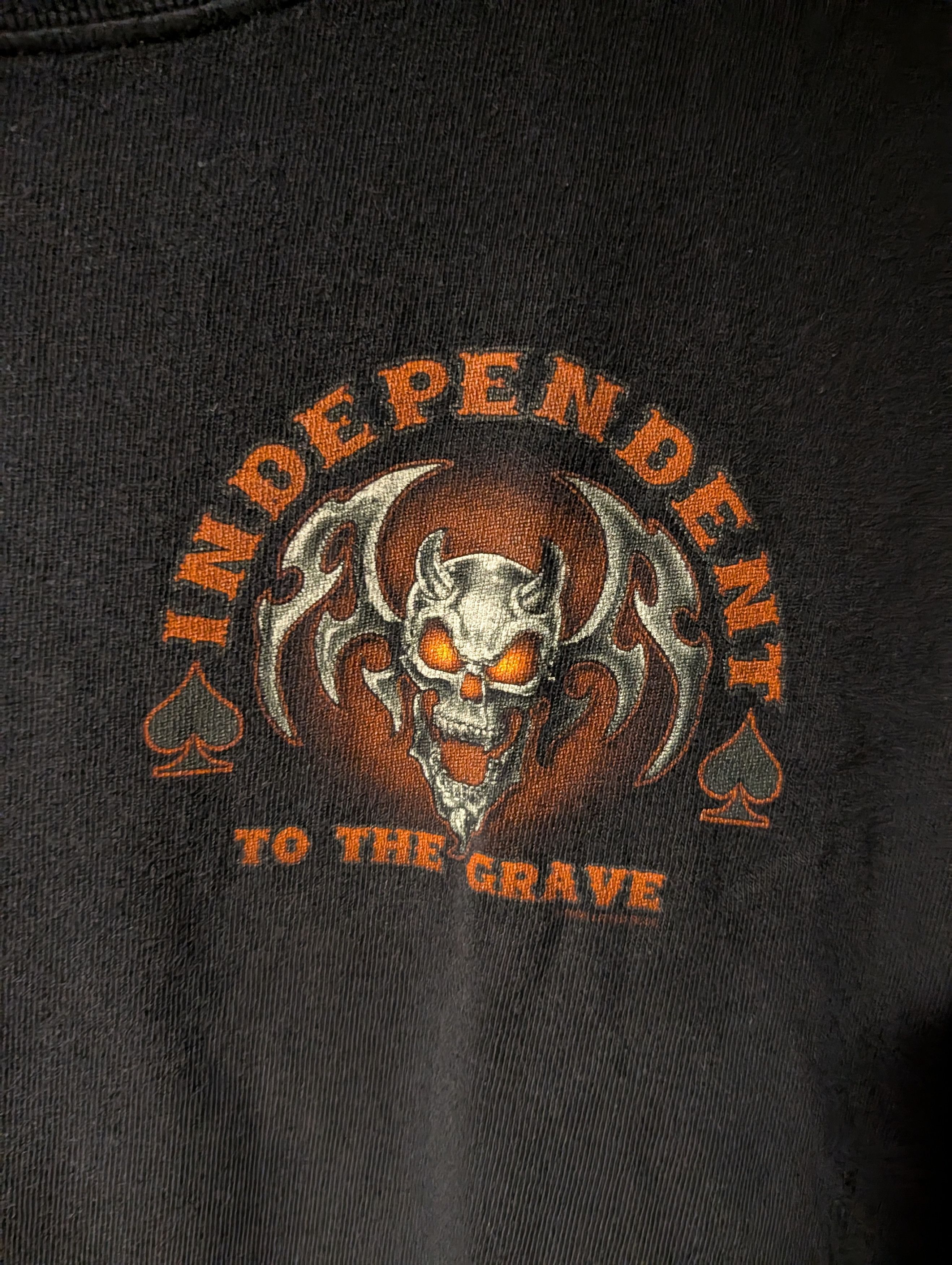 Harley Davidson Vintage Y2K Independent to the Grave Motorcycle Devil -Shirt Size US L / EU 52-54 / 3 - 5 Thumbnail