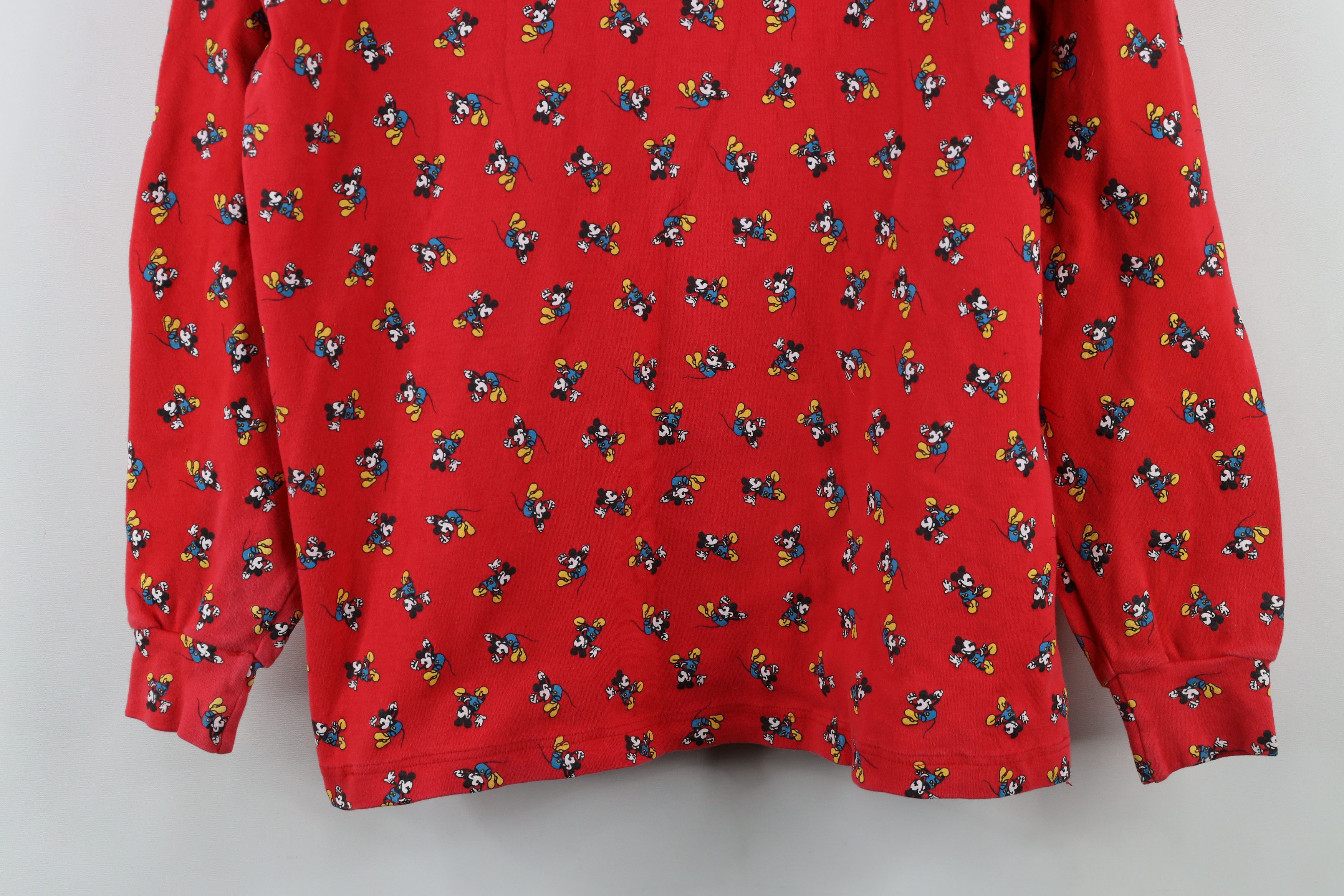 Disney × Vintage Vintage 90s Disney Mickey Mouse All Print Turtleneck T-Shirt Size L / US 10 / IT 46 - 3 Thumbnail