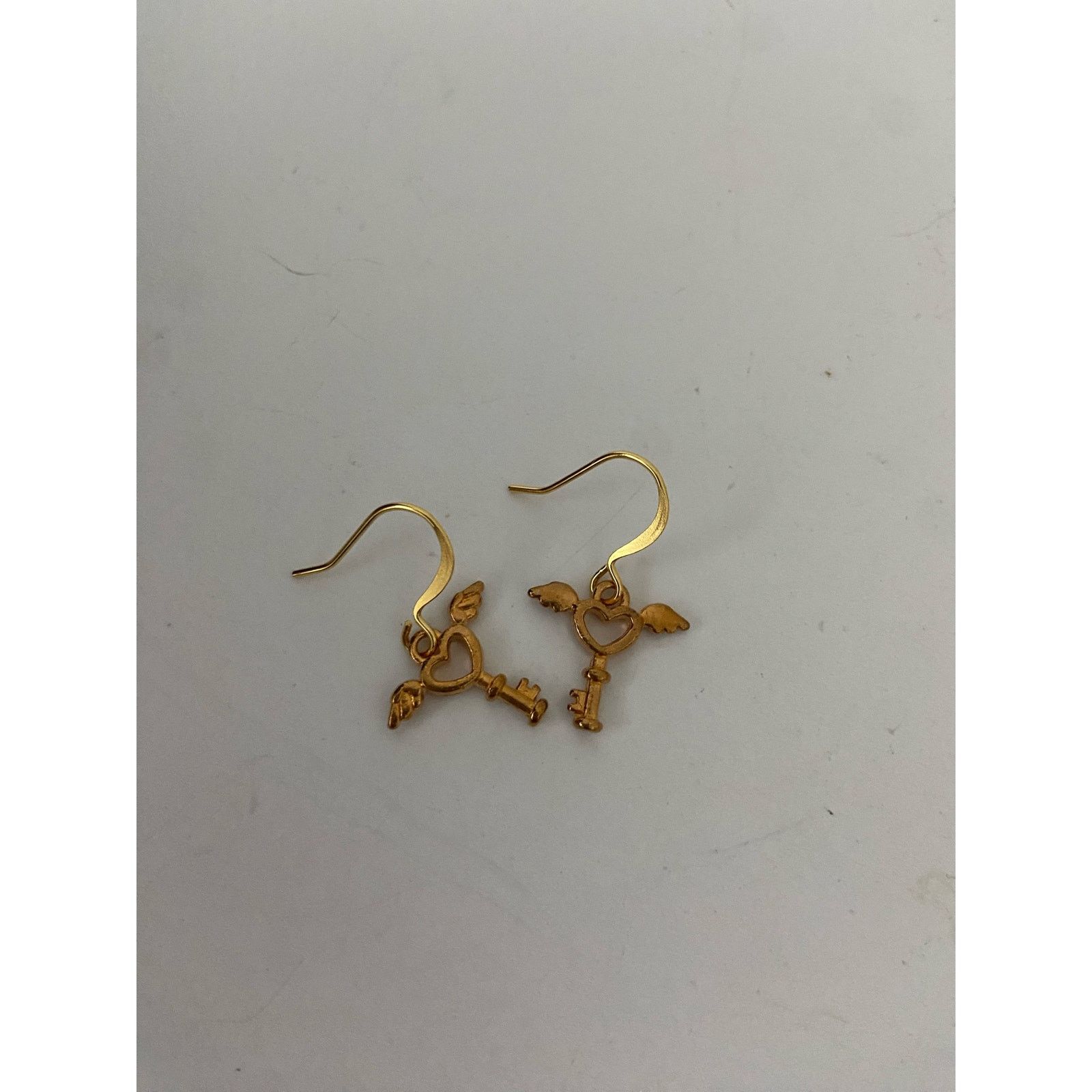 Handmade key earrings gold tone Size ONE SIZE - 4 Thumbnail