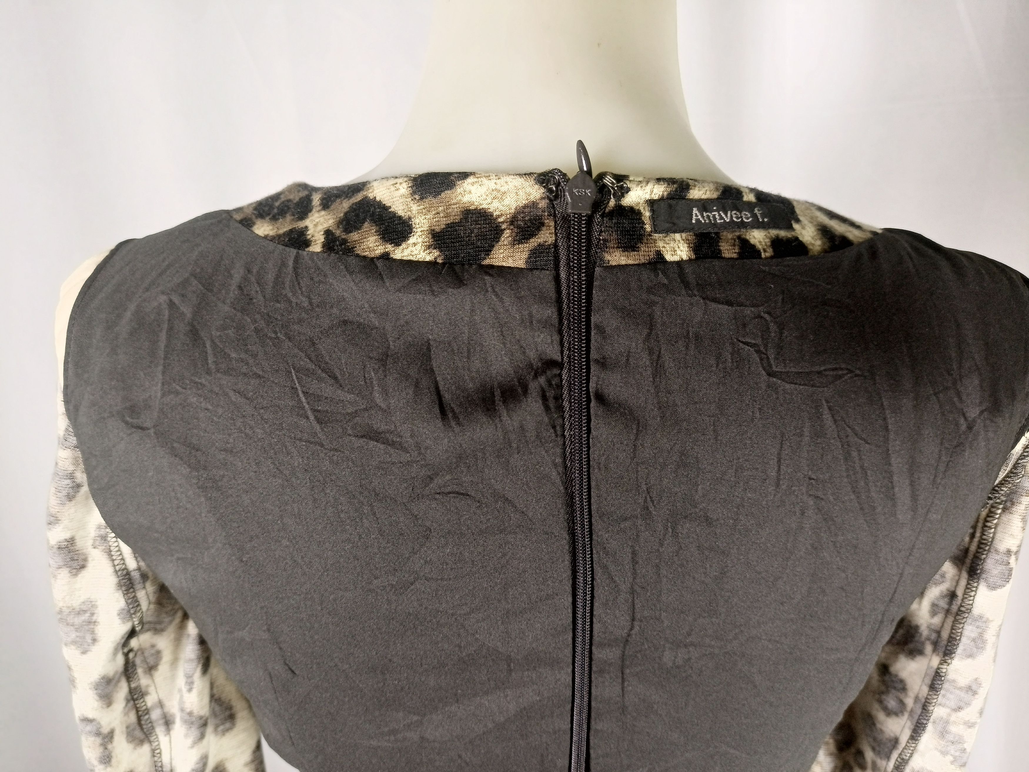 Vintage Anivee f. Women's Dress Leopard Print Back Zipper Bodycon Size S / US 4 / IT 40 - 7 Thumbnail