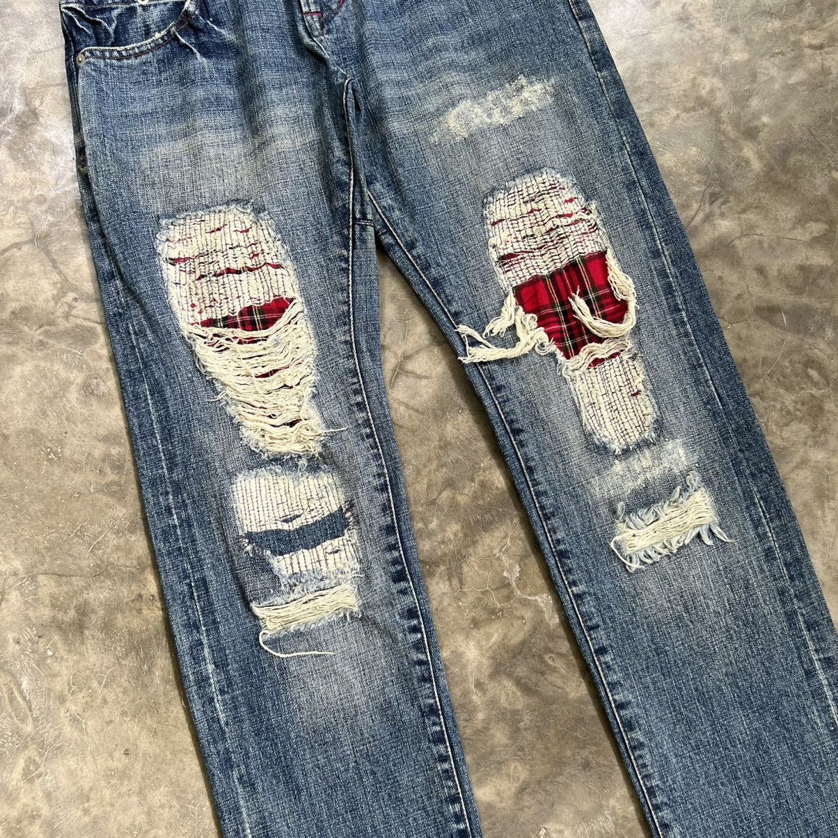 Japanese Brand Junya Watanabe Style Patchwork Sashiko Boro Selvedge Jeans Size US 31 - 5 Thumbnail