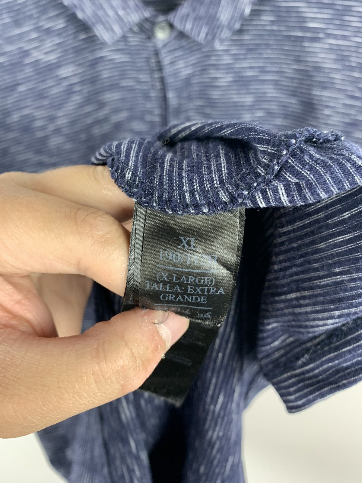 Allsaints Allsaints Cohen SS Polo Shirt Men’s Size XL Striped Blue Top Size US XL / EU 56 / 4 - 5 Thumbnail