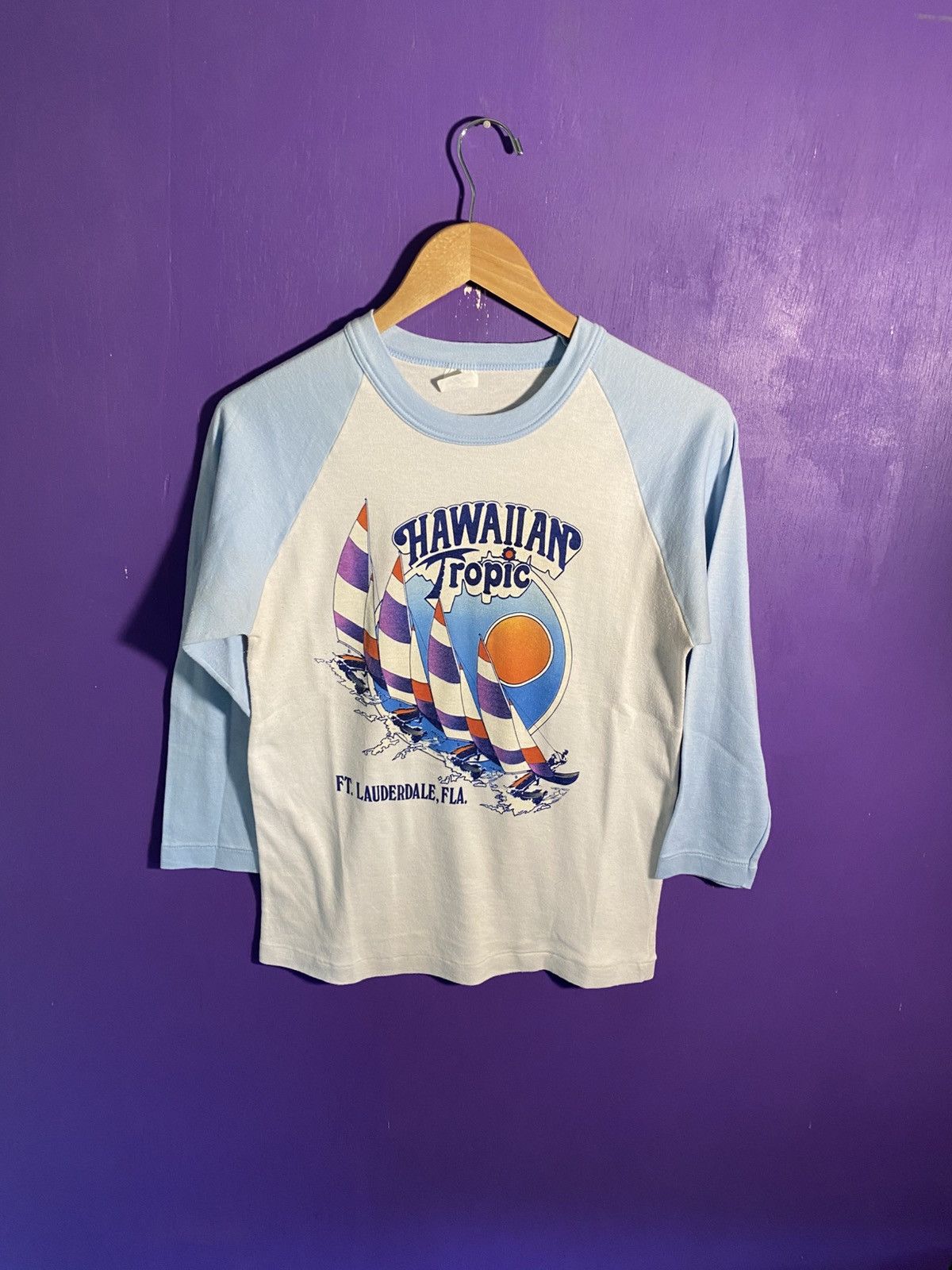 Other Vintage 80s Hawaiian Tropic raglan t-shirt Size L / US 10 / IT 46 - 1 Thumbnail