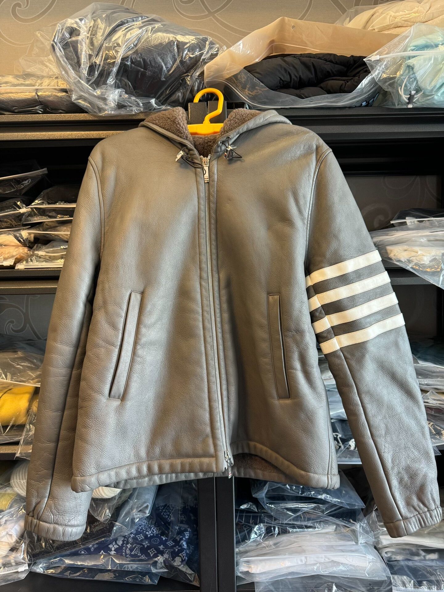 Thom Browne Thom Browne Shearling Hooded Zip Jacket Size US XXL / EU 58 / 5 - 1 Thumbnail