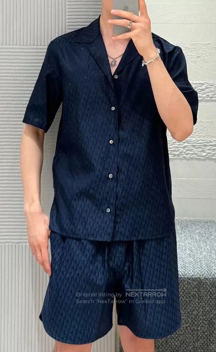 Dior Blue Short Sleeve Button-Up Shirt Size M. Size US M / EU 48-50 / 2 - 9 Thumbnail