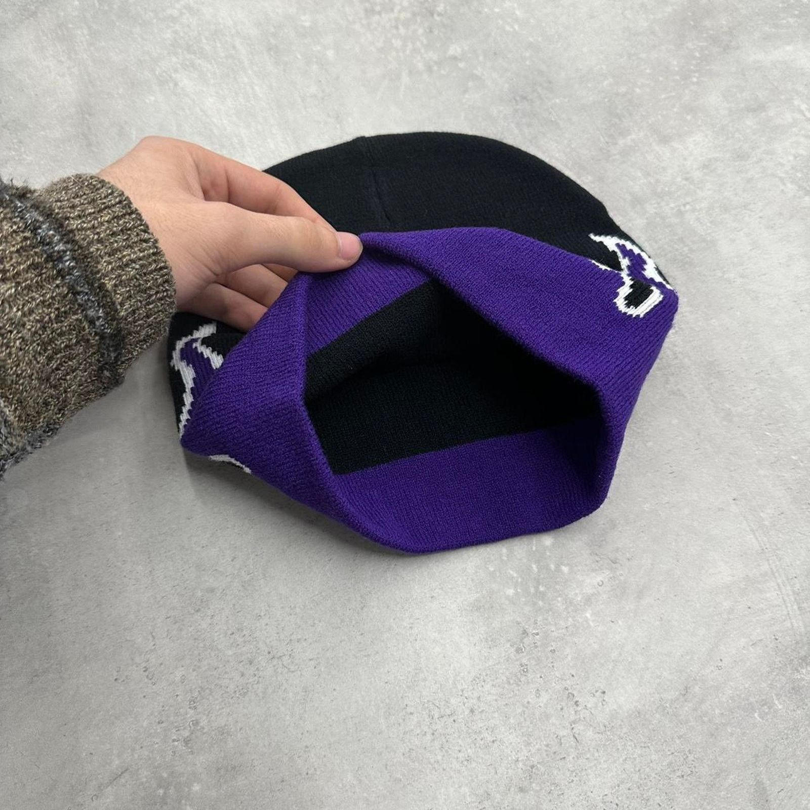 Other Vintage Style Purple Flame Beanie Hat Size ONE SIZE - 3 Thumbnail
