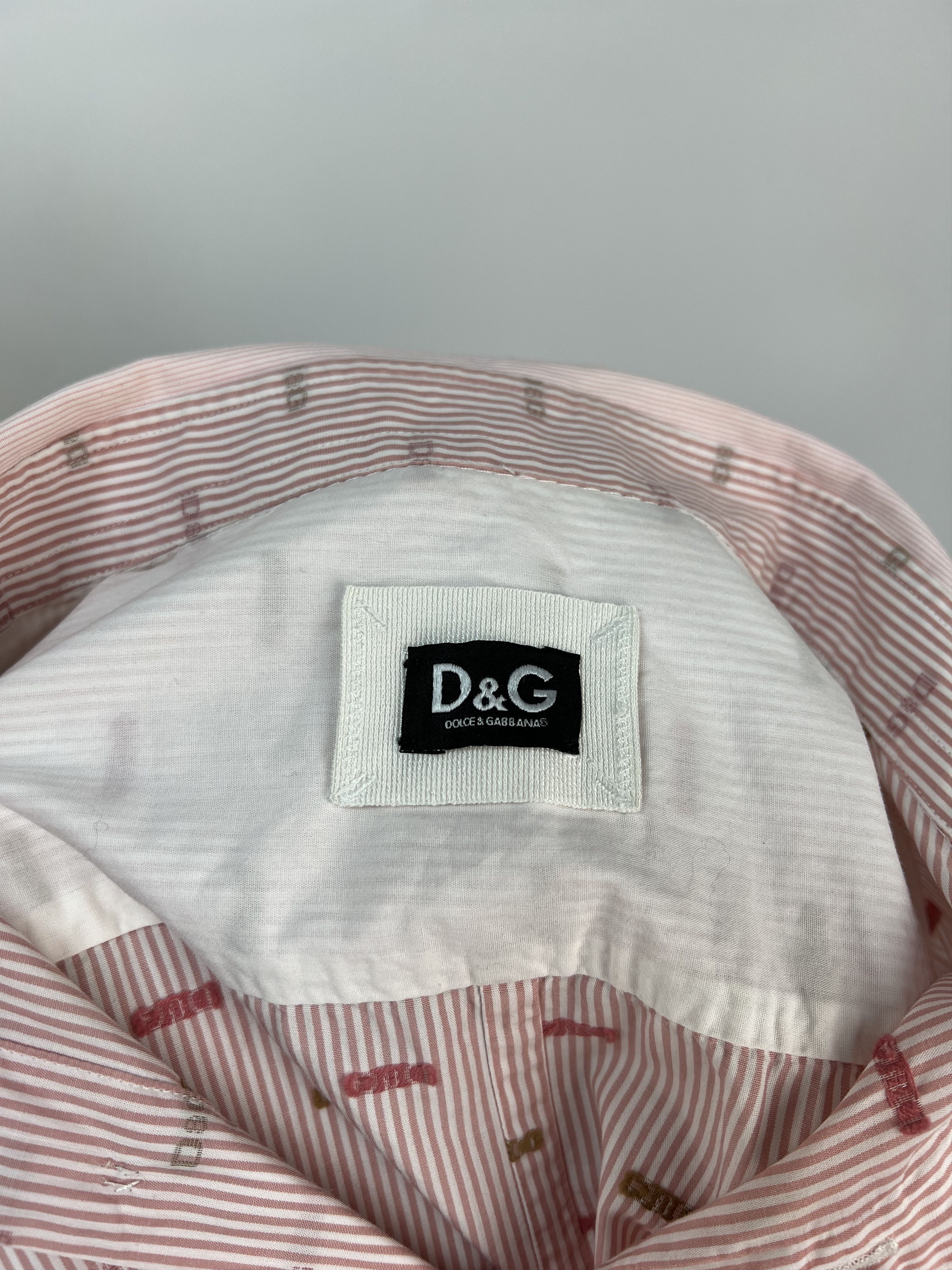 Dolce & Gabbana Dolce Gabbana Logo Sleeveless Stripe Button Up Shirt Size US L / EU 52-54 / 3 - 12 Thumbnail