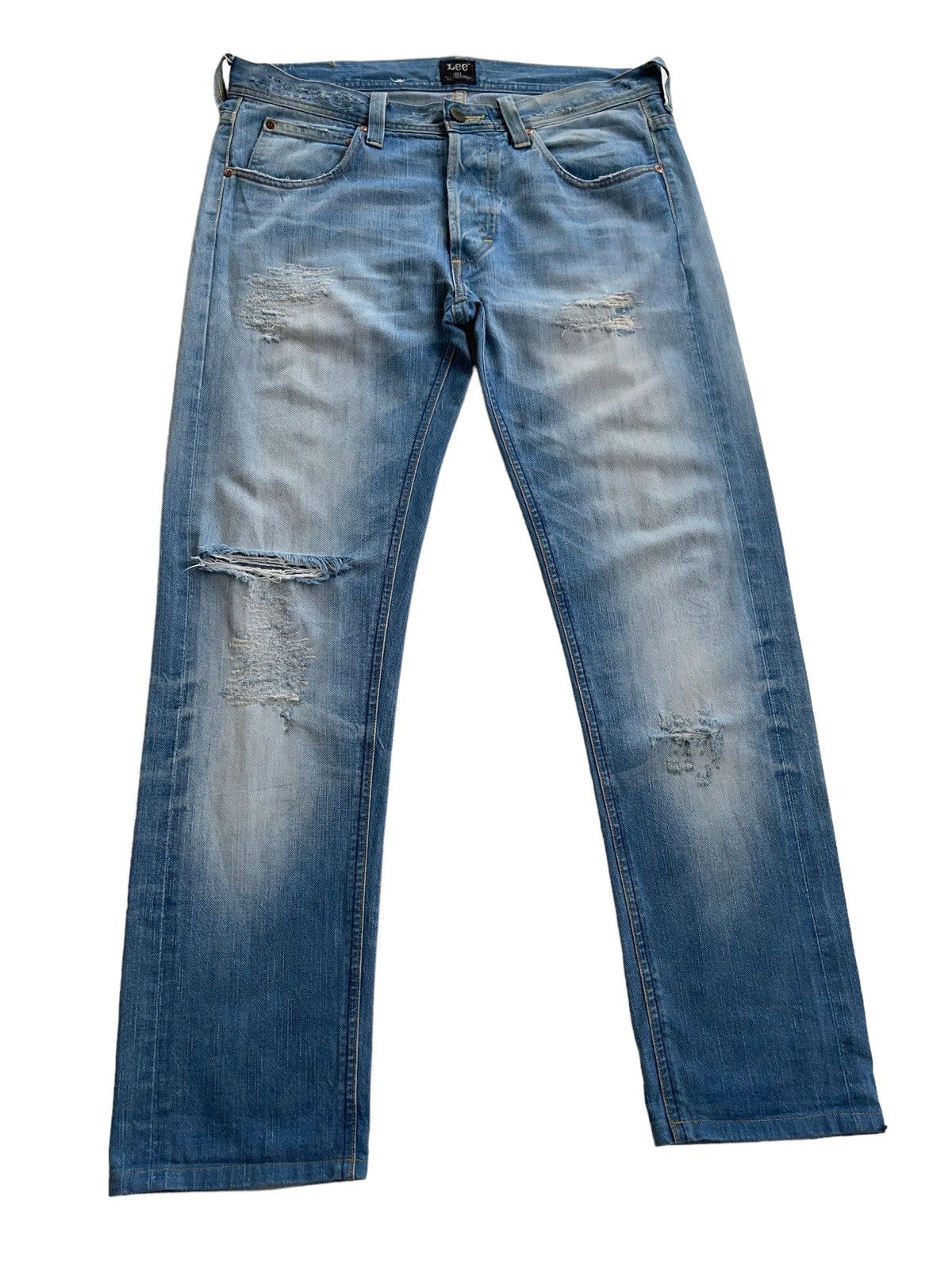 Lee Vintage Lee 101 Men Tapered Distressed Denim Size US 33 - 5 Thumbnail