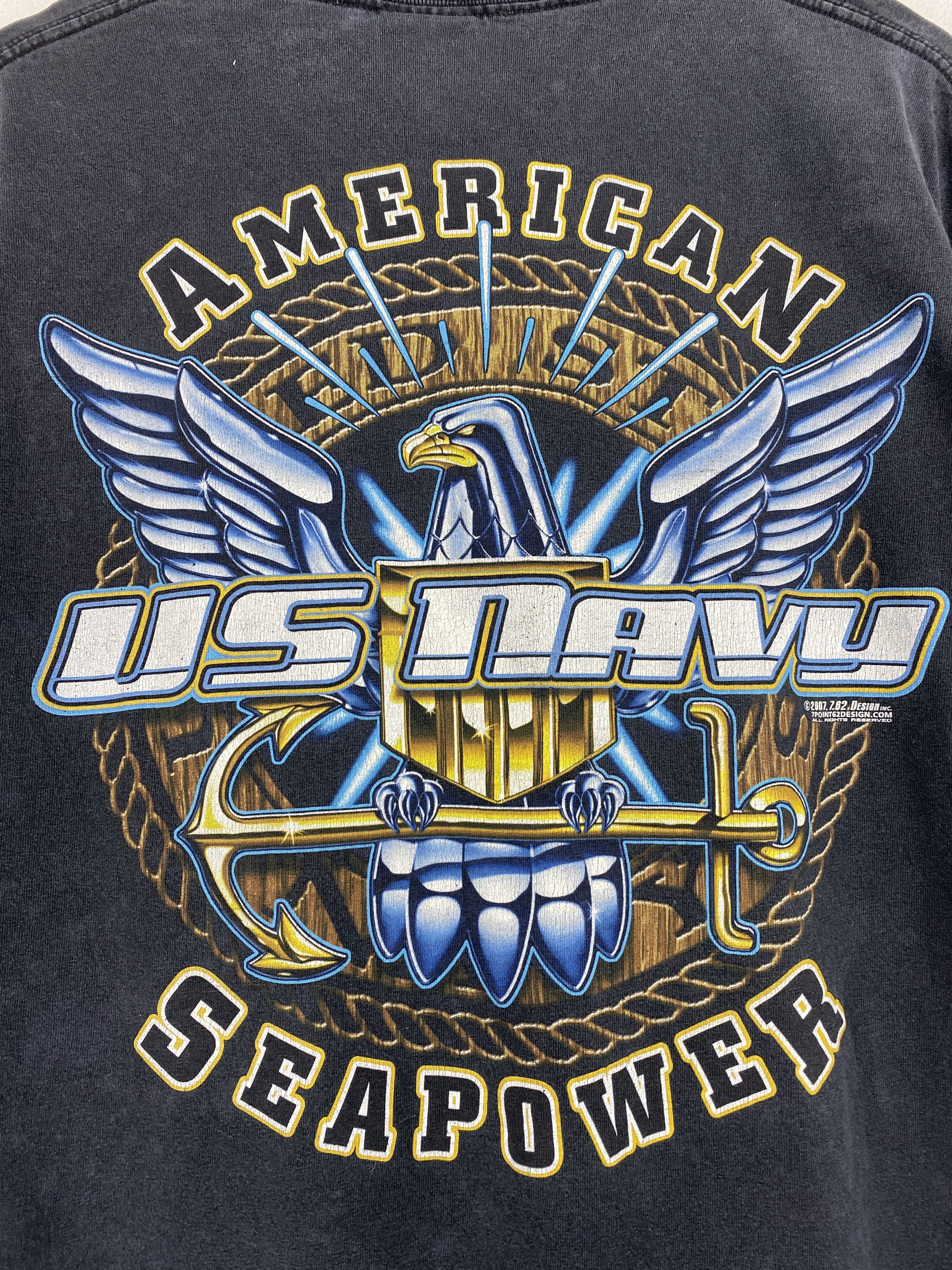 Vintage Vintage Us Navy American Seapower Backhit Tee TA0700 Size US L / EU 52-54 / 3 - 5 Thumbnail