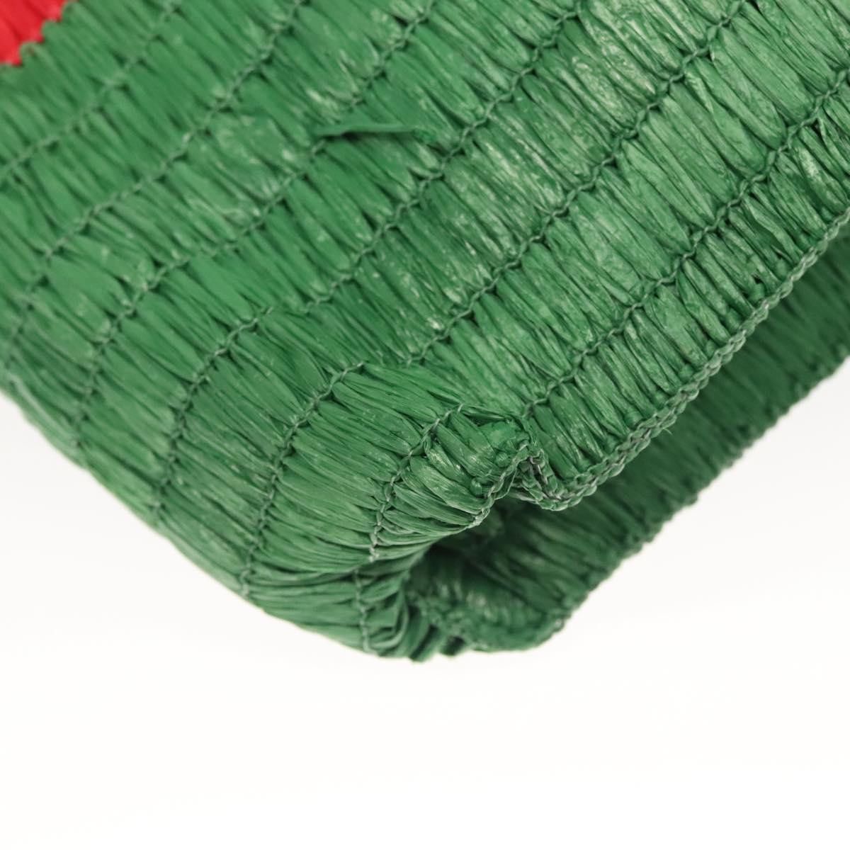 Gucci GUCCI Hand Bag Straw Green Red Size ONE SIZE - 13 Thumbnail