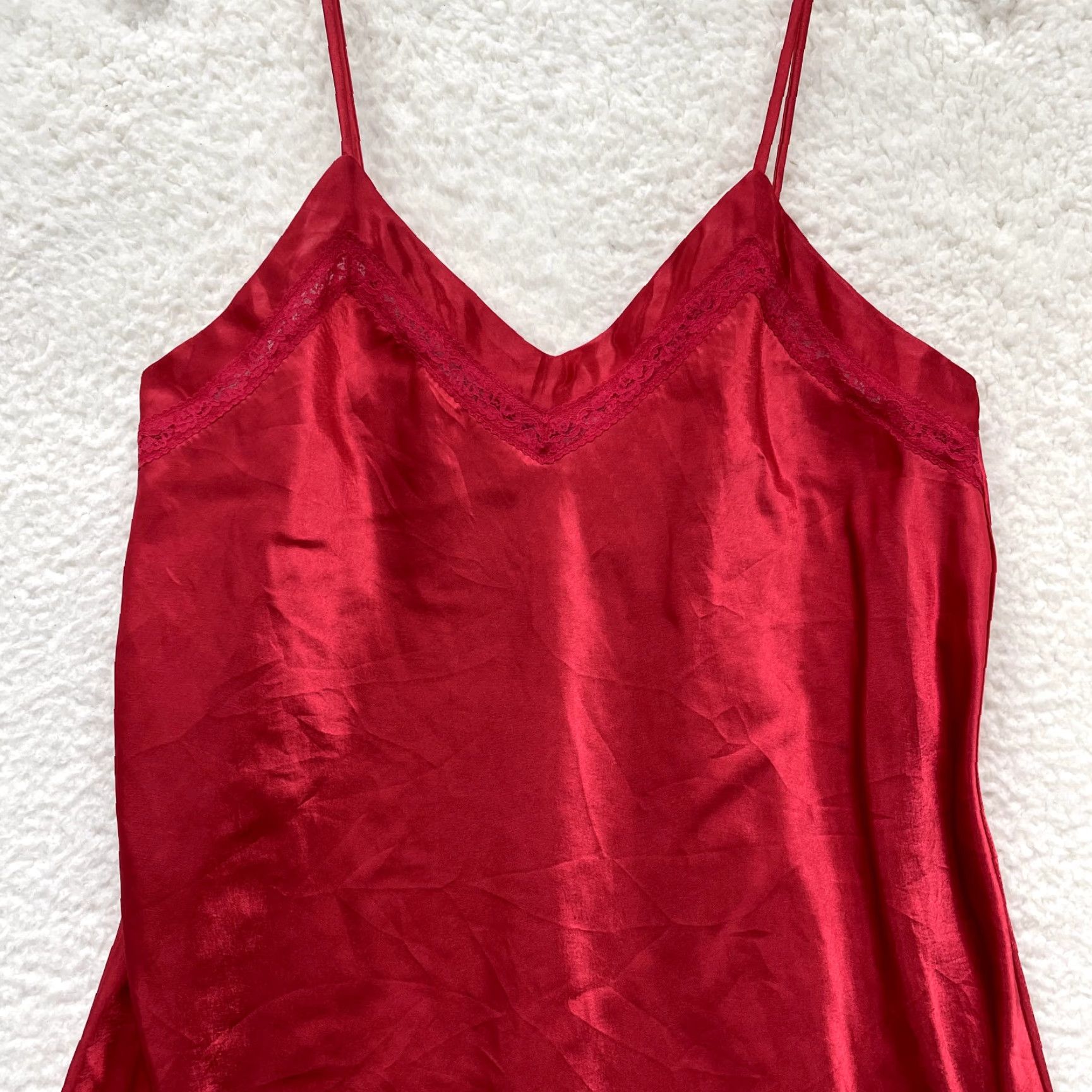 Vintage VINTAGE Slip Dress M Red Satin Chemise Negligee Lingerie Bentley Satin Slip Dress M Red Size M / US 6-8 / IT 42-44 - 3 Thumbnail