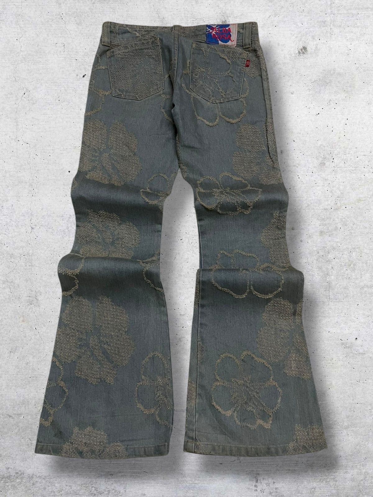 Hysteric Glamour VINTAGE ALBAROSA JAPAN CRAFTED JACQUERD ART FLARE DENIM 90S Size US 28 / EU 44 - 8 Thumbnail