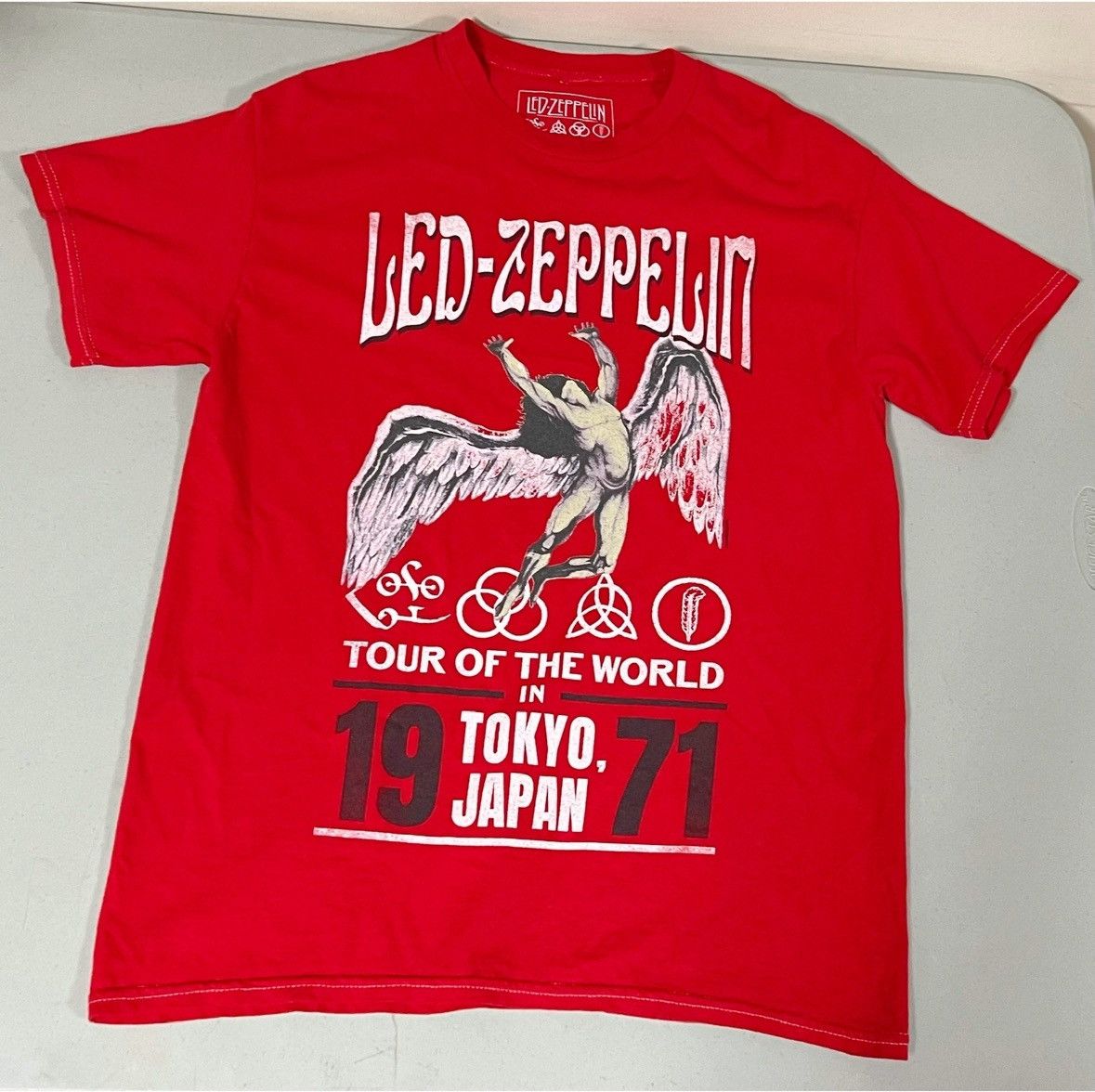 Led Zeppelin Red Led Zeppelin Short Sleeve Band Tee T-Shirt Top Size S 🎸✨ Size US S / EU 44-46 / 1 - 2 Thumbnail