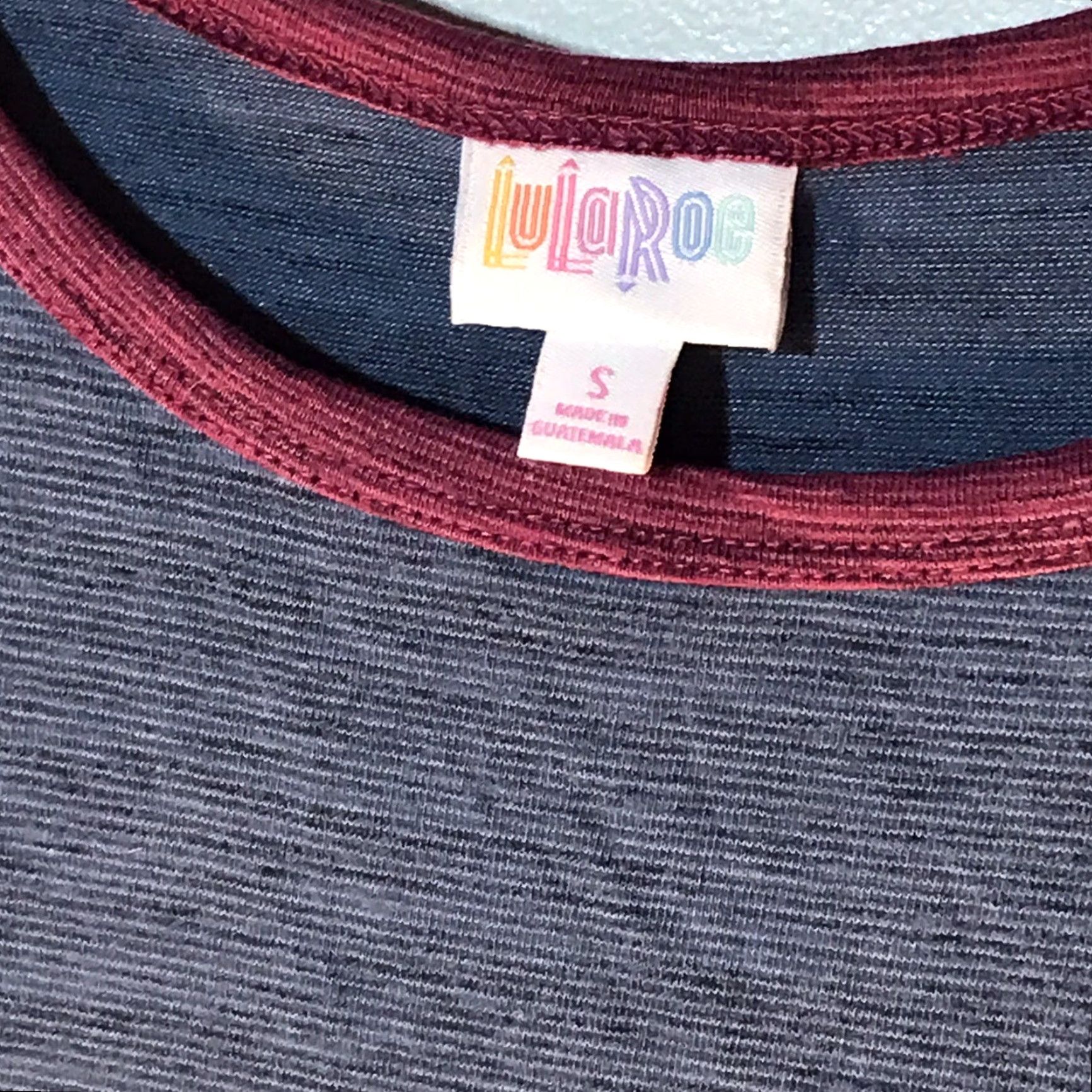 Vintage LuLaRoe Women's Size S Blue/Burgundy Pocket Hi-Lo Midi T-Shirt Dress Casual Spring Summer Size S / US 4 / IT 40 - 2 Thumbnail