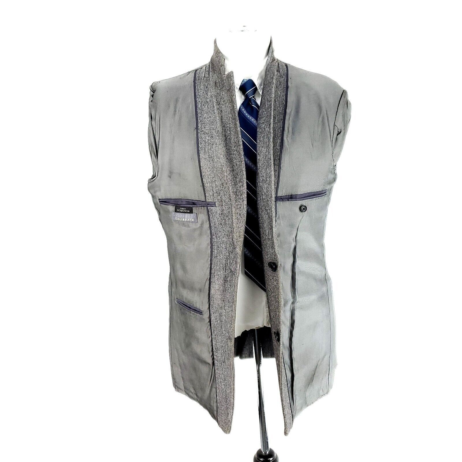 Nordstrom Nordstrom Calibrate Heavy Wool Cotton 2 Button Sport Coat 40 Size 40R - 9 Thumbnail