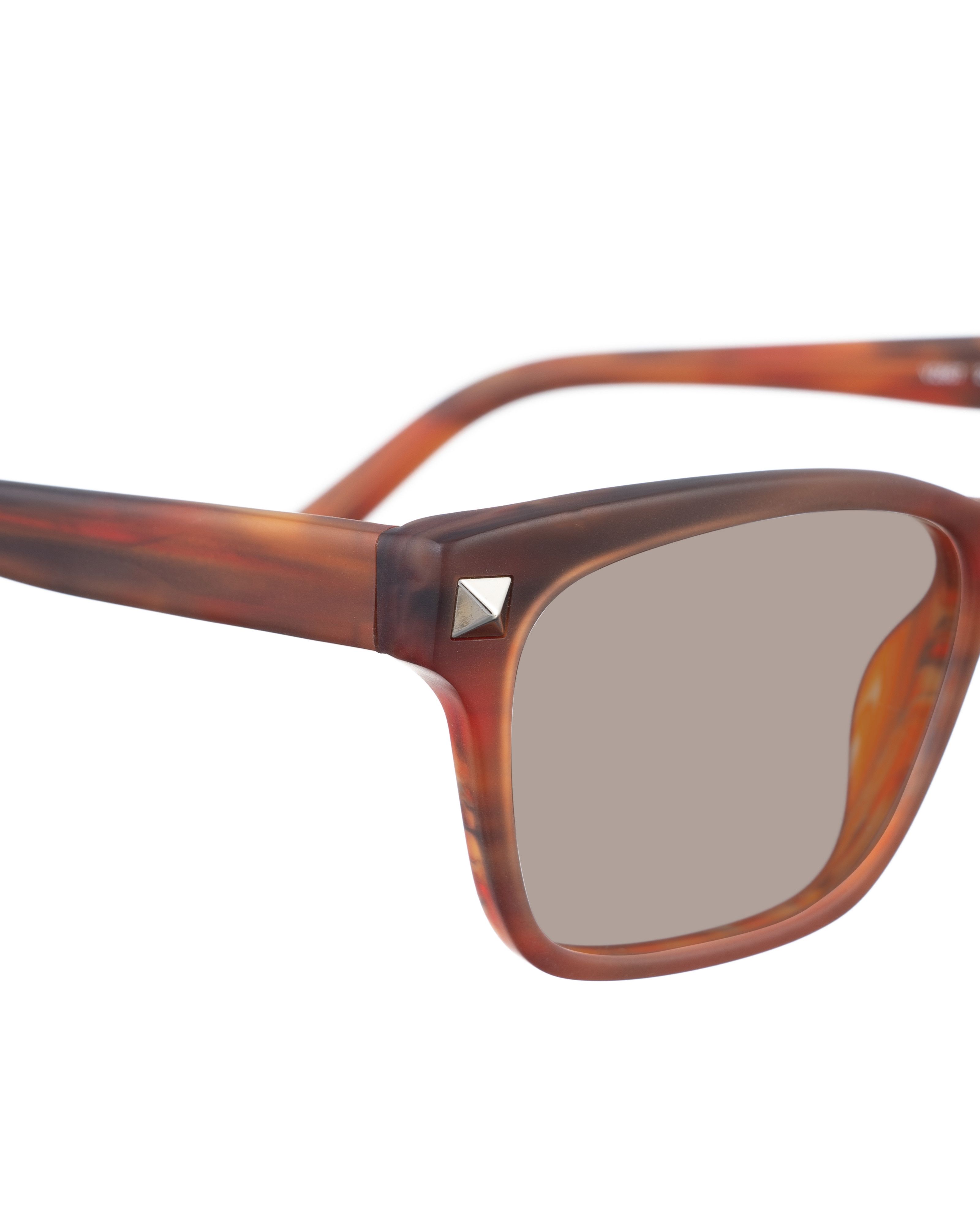 Valentino Valentino 00s Matte Havana Brown Nerdy Sunglasses with Studs Size ONE SIZE - 1 Thumbnail
