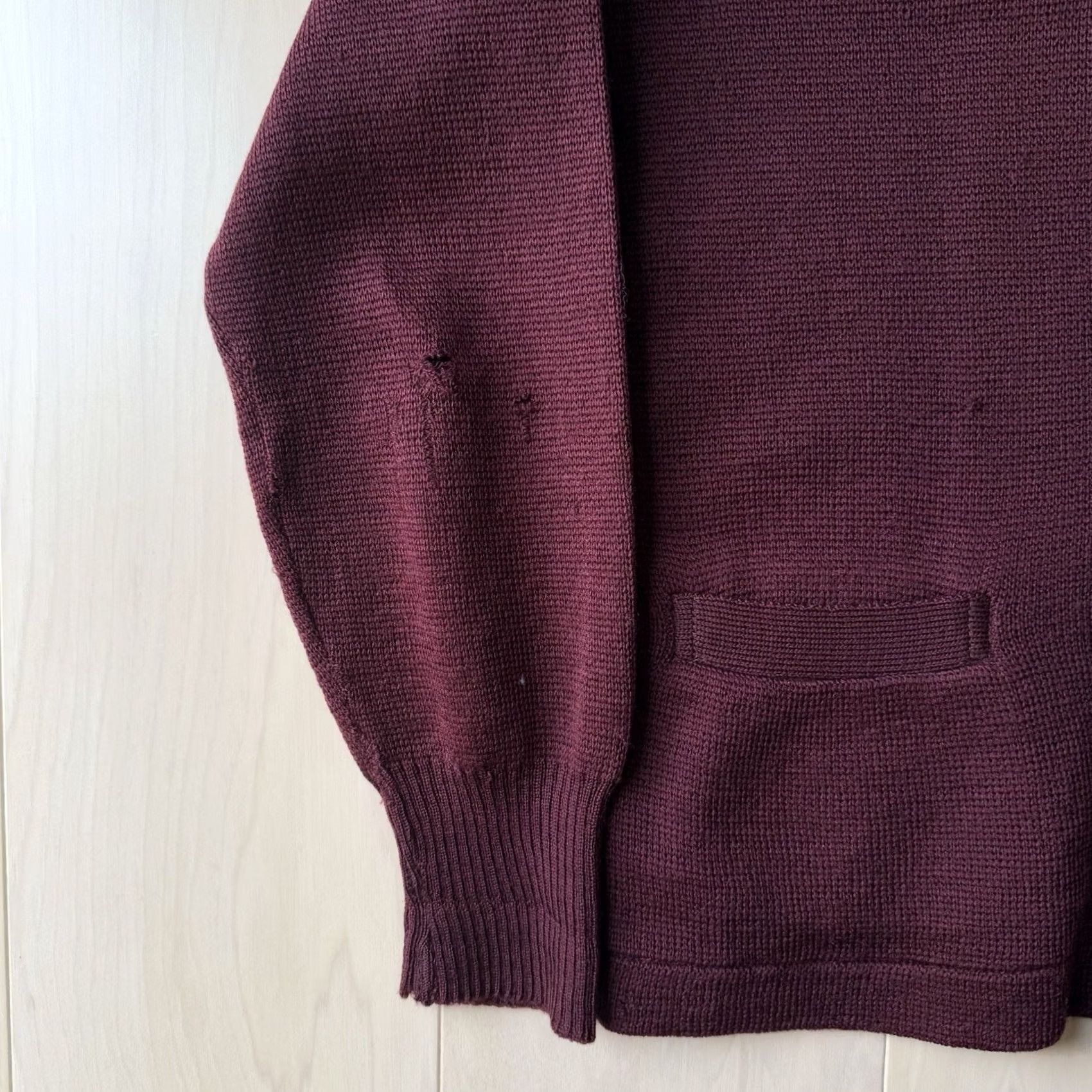 Vintage VINTAGE Letterman Cardigan Small Maroon Wool Sweater 60s Made in USA Mens/Adults Size US S / EU 44-46 / 1 - 4 Thumbnail