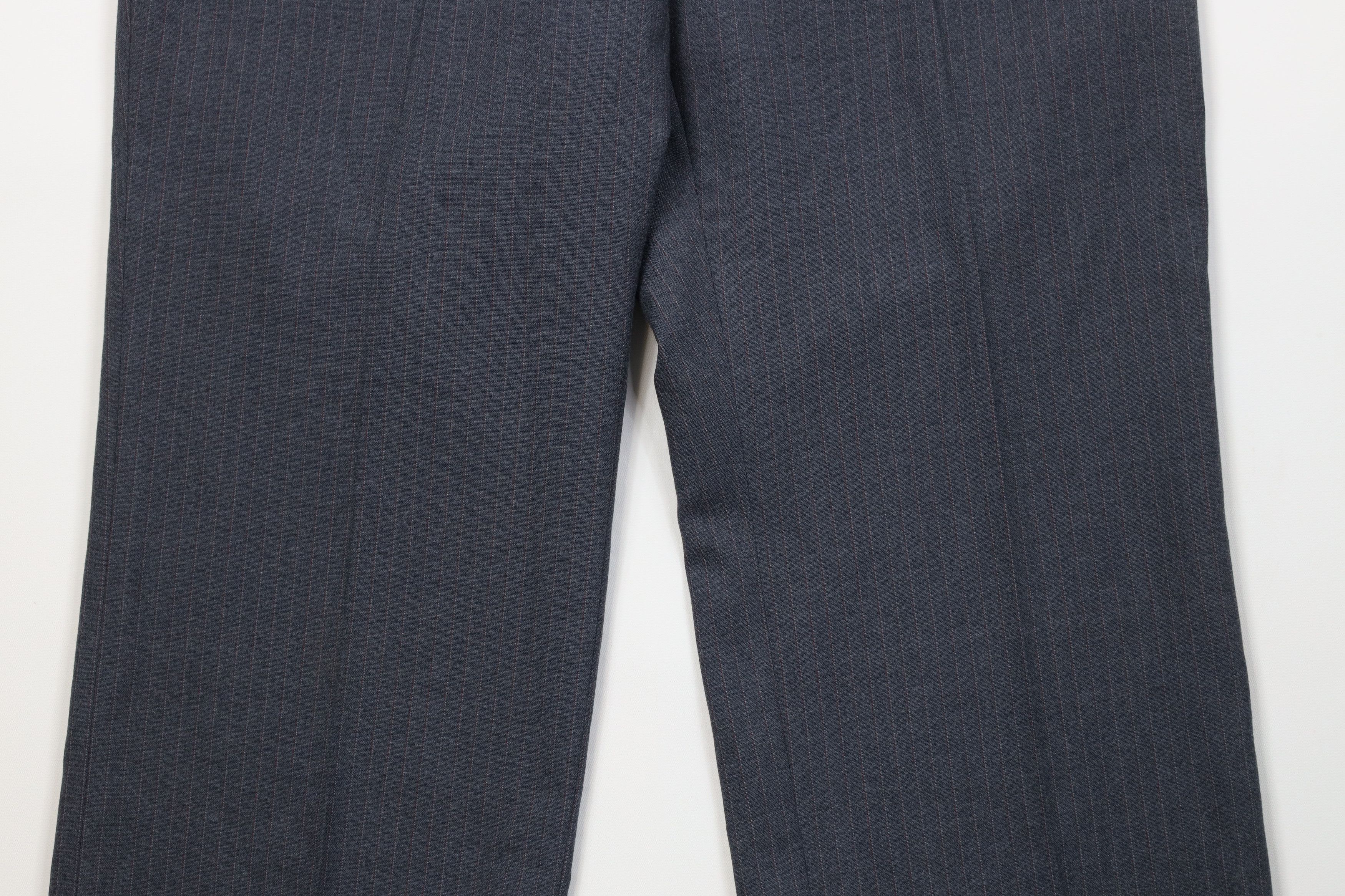 Vintage Vintage 70s Streetwear Pinstriped Knit Wide Leg Chino Pants Size US 38 / EU 54 - 3 Thumbnail