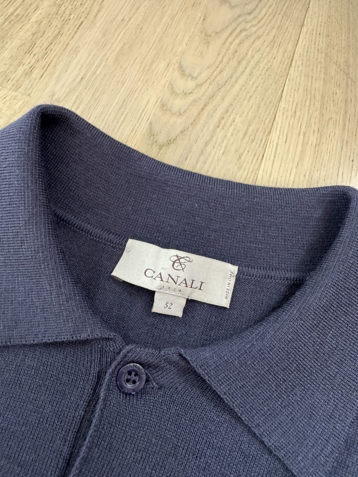 Canali CANALI wool knit polo SEE TAPE MEASUREMENTS IN PHOTOS Size US L / EU 52-54 / 3 - 1 Thumbnail
