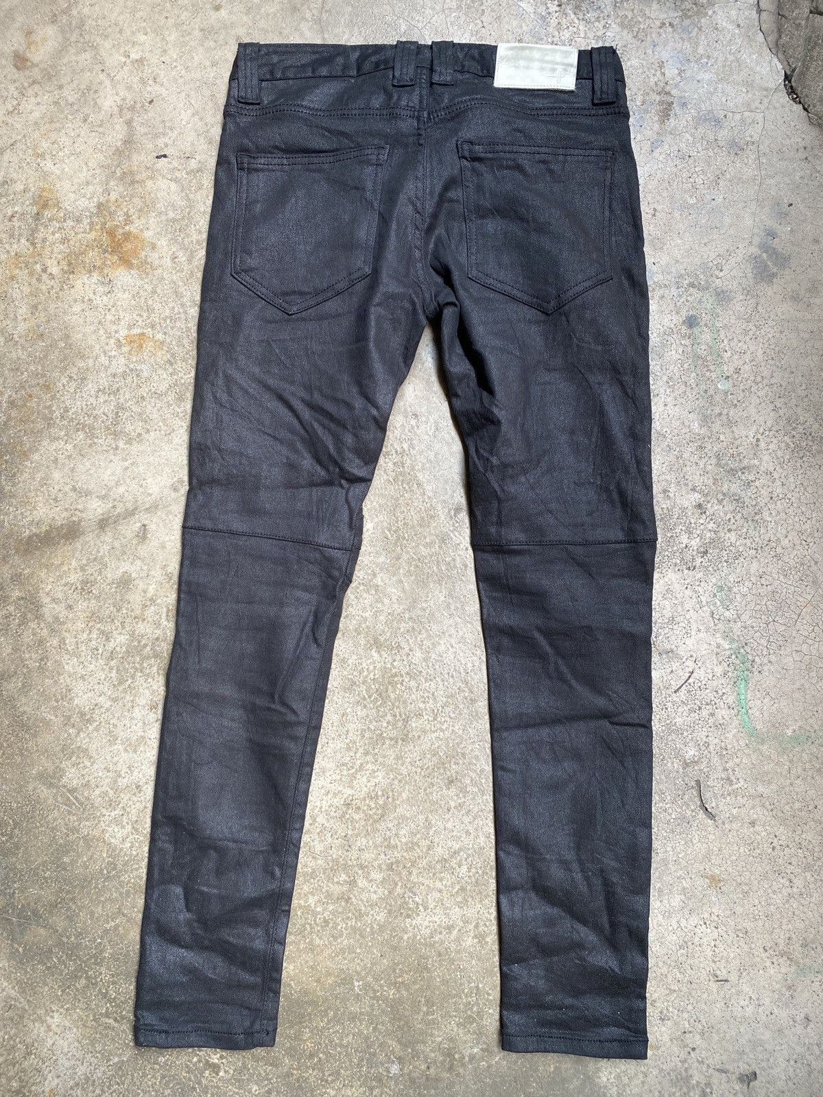 NO ID VINTAGE PUNK 1990s NO ID BLACK WAXED ZIPPER PUNK STYLE🔥 Size US 29 - 12 Thumbnail