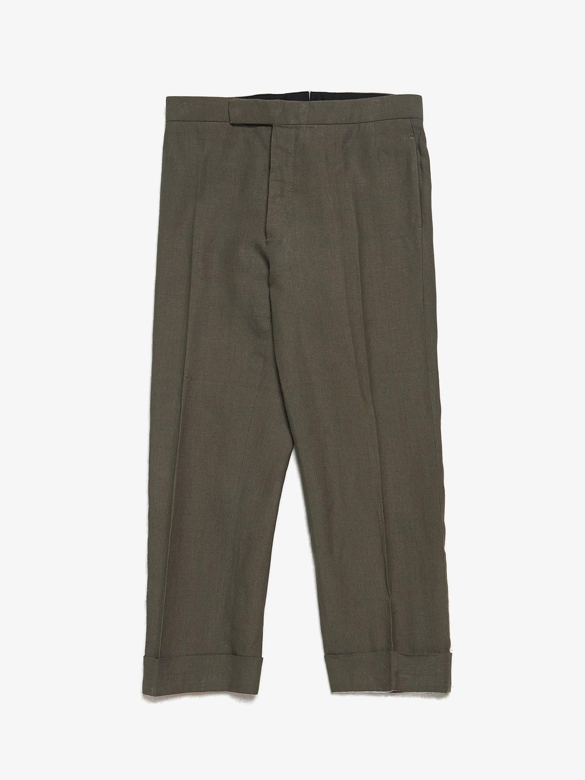 Thom Browne Gray-Green Rolled Up Hem Suit Trousers Size US 34 / EU 50 - 1 Thumbnail
