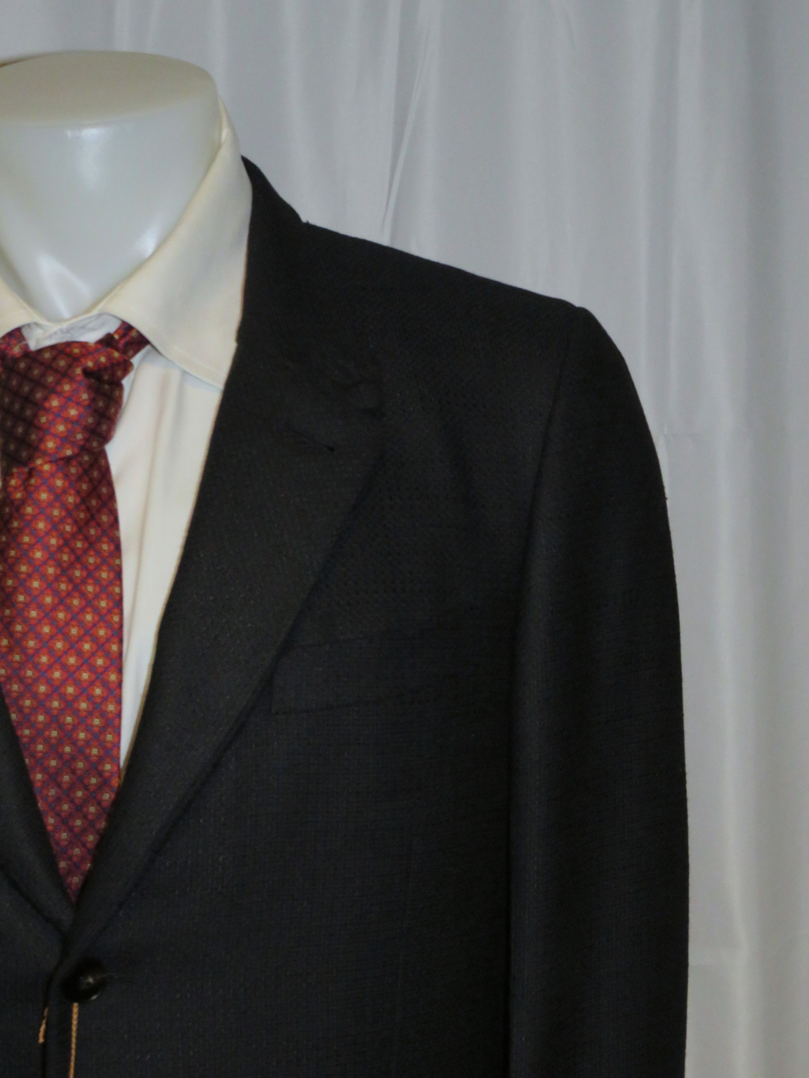 Ermenegildo Zegna Couture Black Hopsack Silk Blend Two Button Blazer 42R NWT Size 42R - 4 Thumbnail
