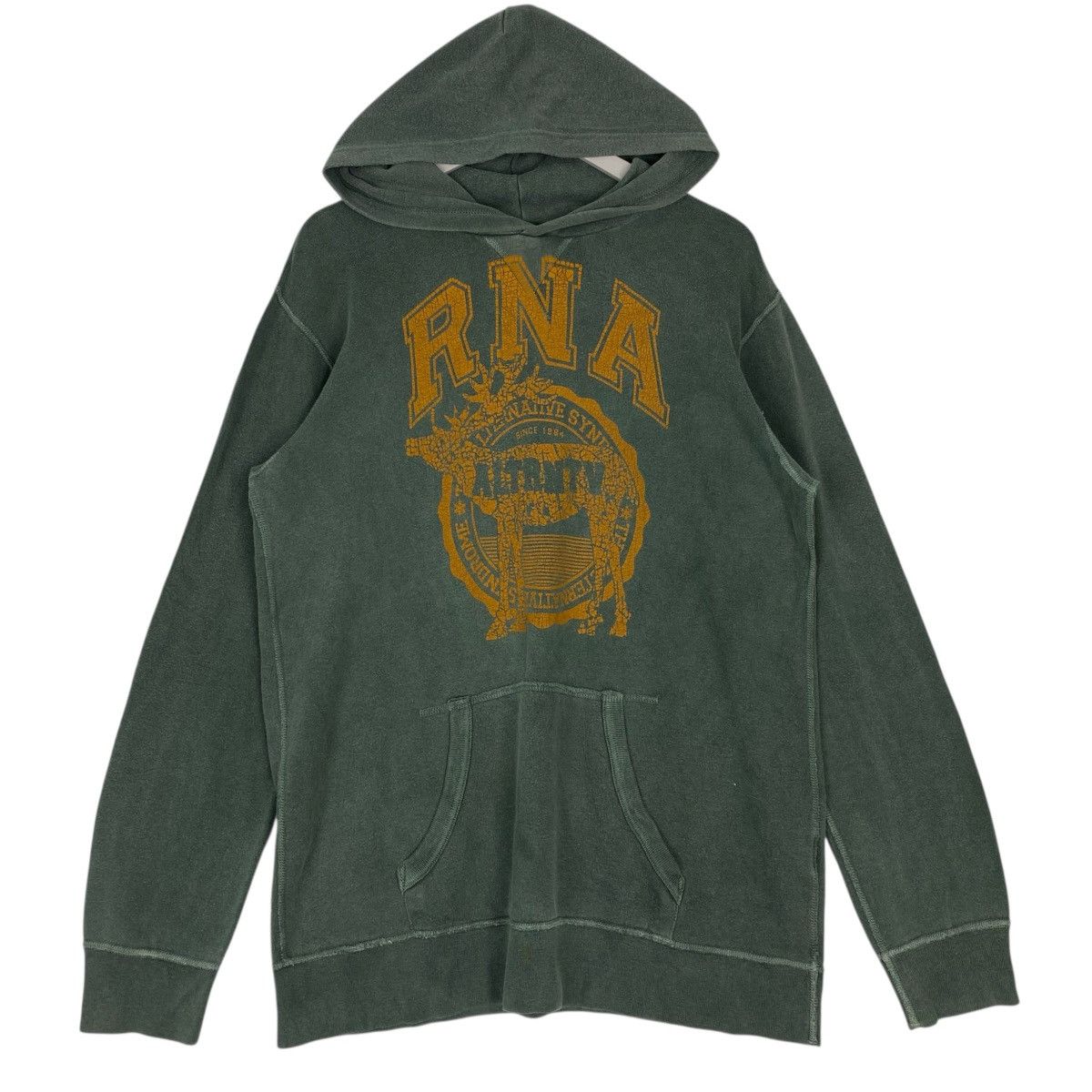 Other Vintage RNA Japan Stonewashed Hoodie Sweater Green Size US M / EU 48-50 / 2 - 1 Thumbnail