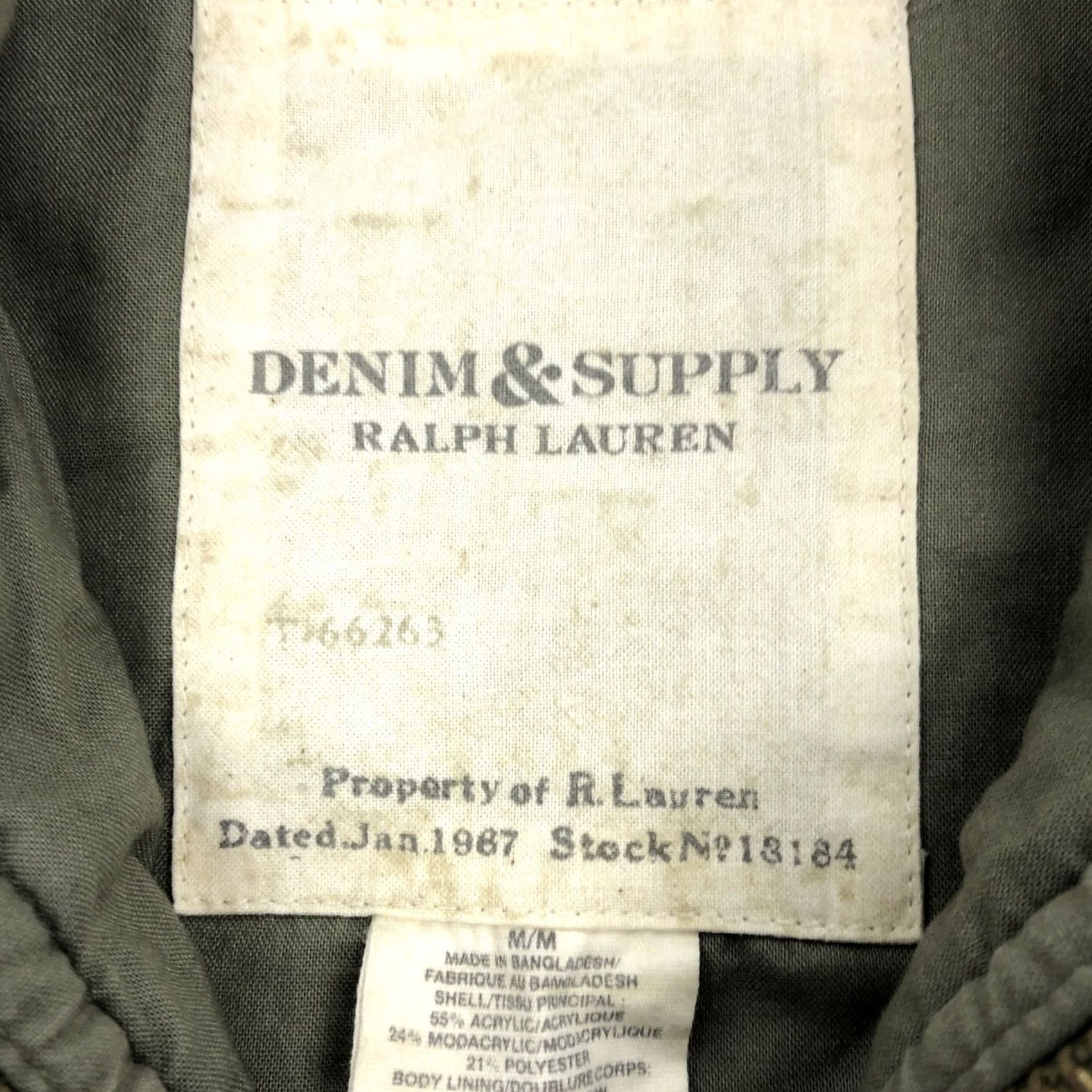 Vintage DENIM & SUPPLY RALPH LAUREN Men's M Olive Green Full Zip Fleece Jacket Coat Shirt Size US M / EU 48-50 / 2 - 5 Thumbnail