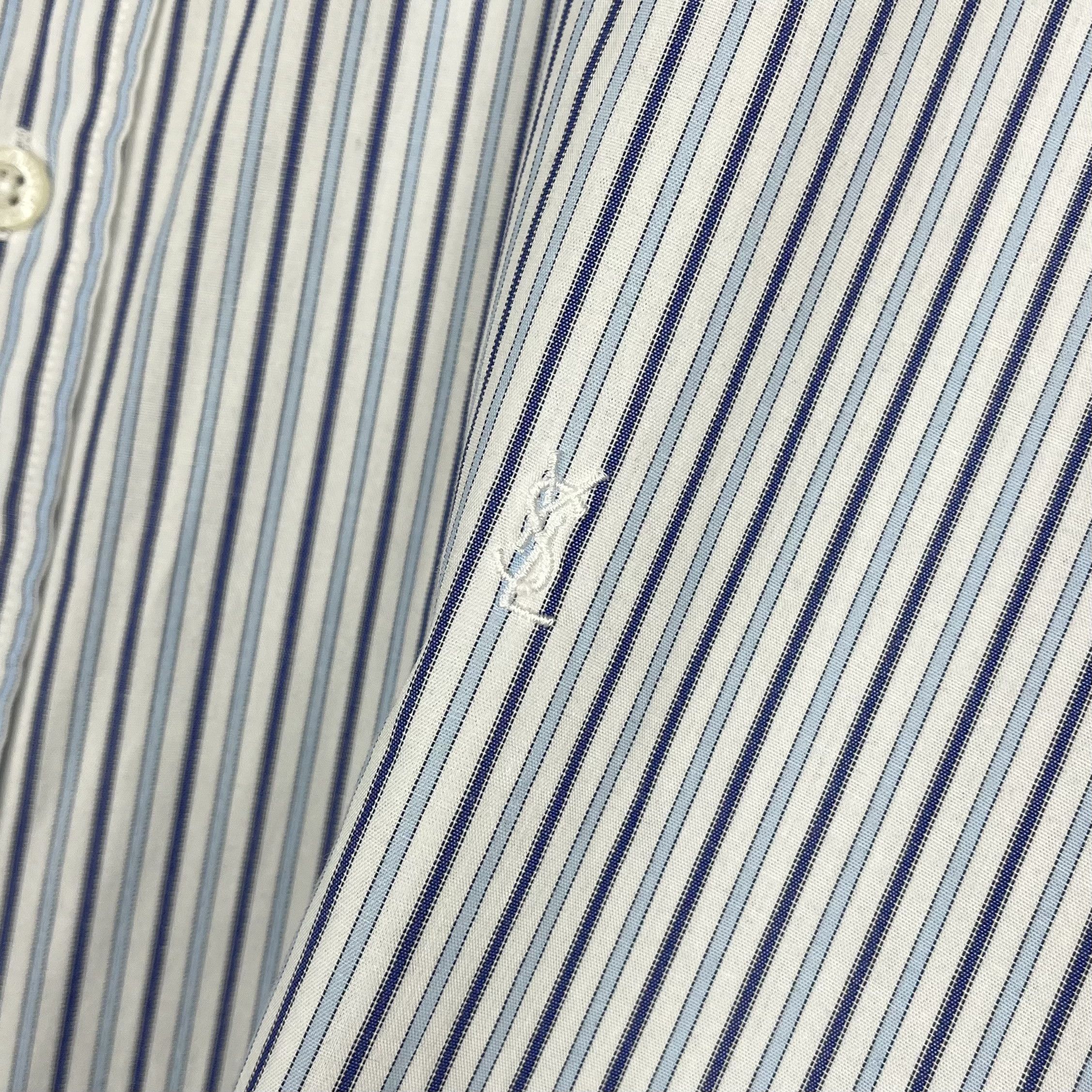 Yves Saint Laurent Yves Saint Laurent YSL Stripped Long Sleeve Button Up Shirt Size US XL / EU 56 / 4 - 9 Thumbnail