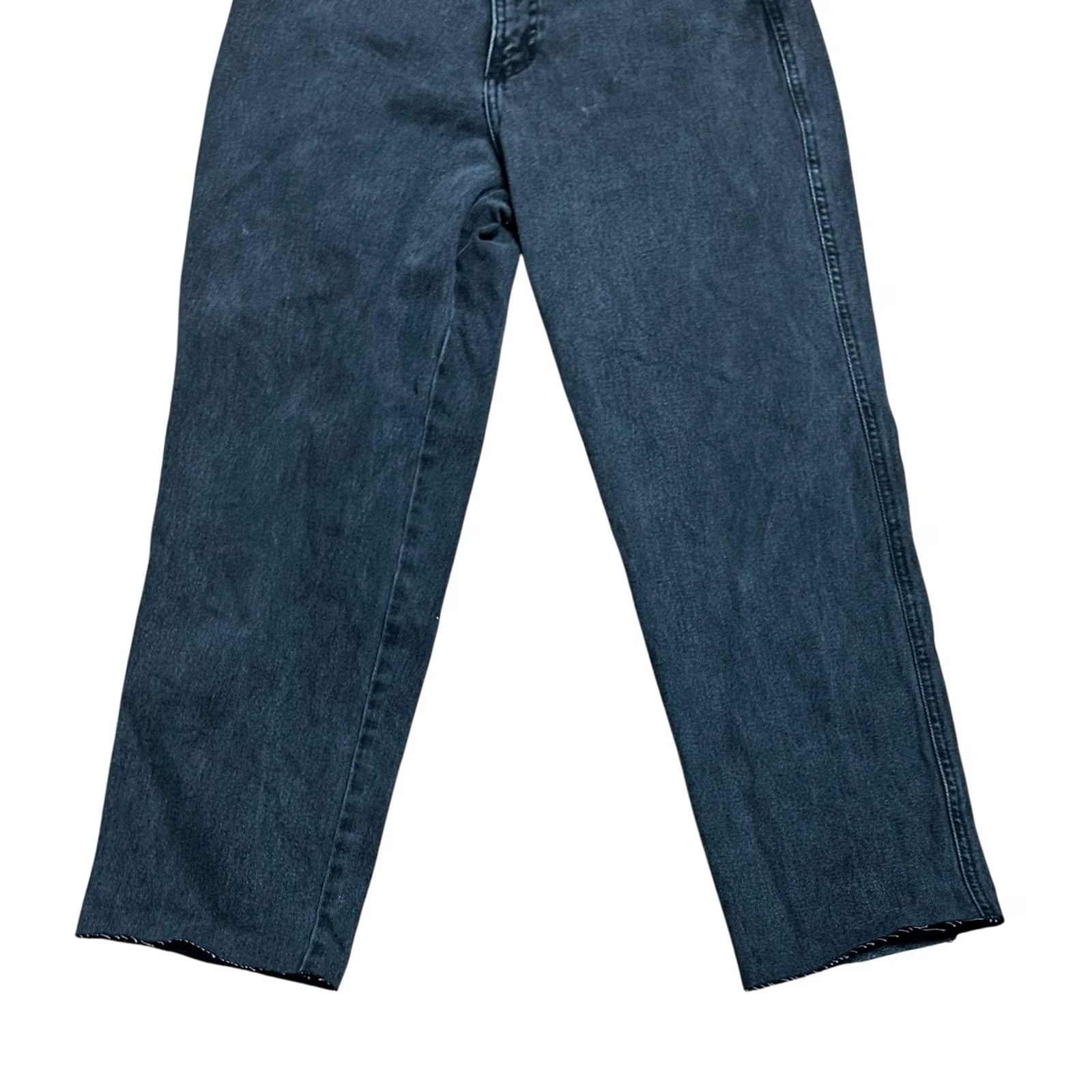 Vintage VINTAGE Rockies Black Denim Jeans Women 29x28 Western Straight 5-Pocket 100% Cotton Montana Rockies 90s Cowboy Theme Mens Womens Girls Boys Size 29" - 4 Thumbnail