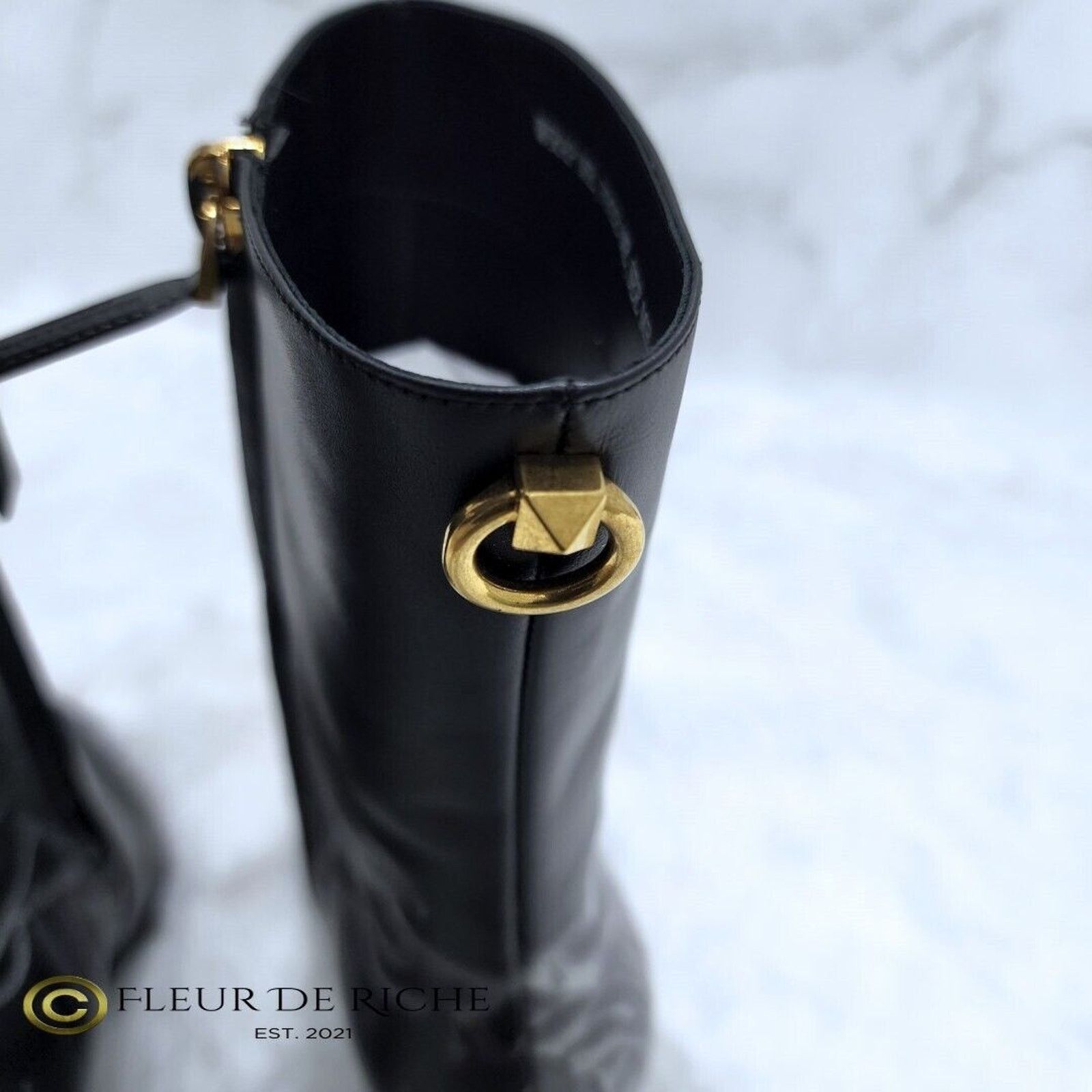 Valentino Valentino x Undercover Black Rose Leather Ankle Boots Size US 7.5 / IT 37.5 - 8 Thumbnail
