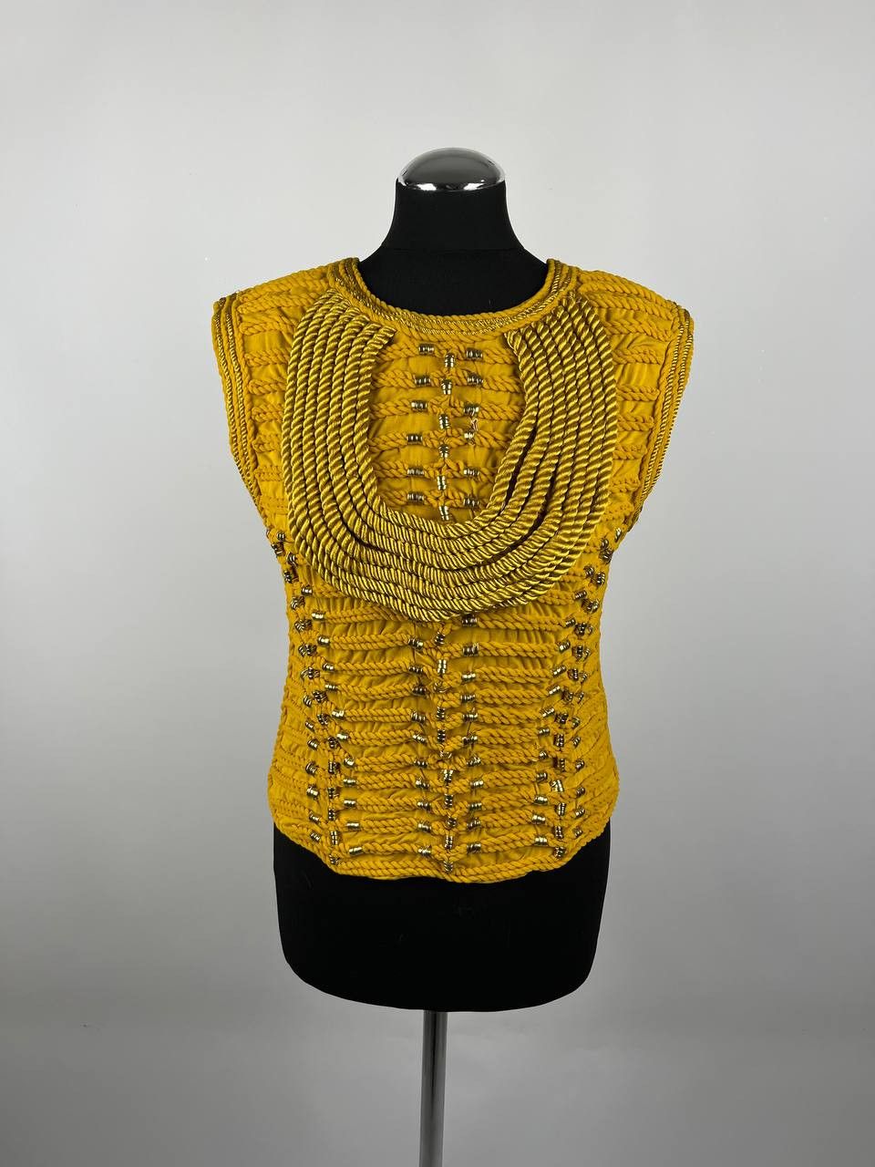 Balmain × H&M BALMAIN X H&M Limited Edition Top with Braided Mustard Size XS / US 0-2 / IT 36-38 - 1 Thumbnail