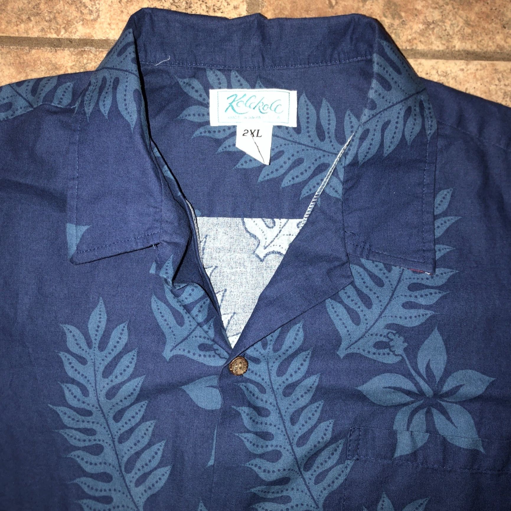 Vintage KoleKole Hawaii Made Blue Hawaiian Shirt Mens 2XL Short Sleeve Button-Up Size US XXL / EU 58 / 5 - 2 Thumbnail