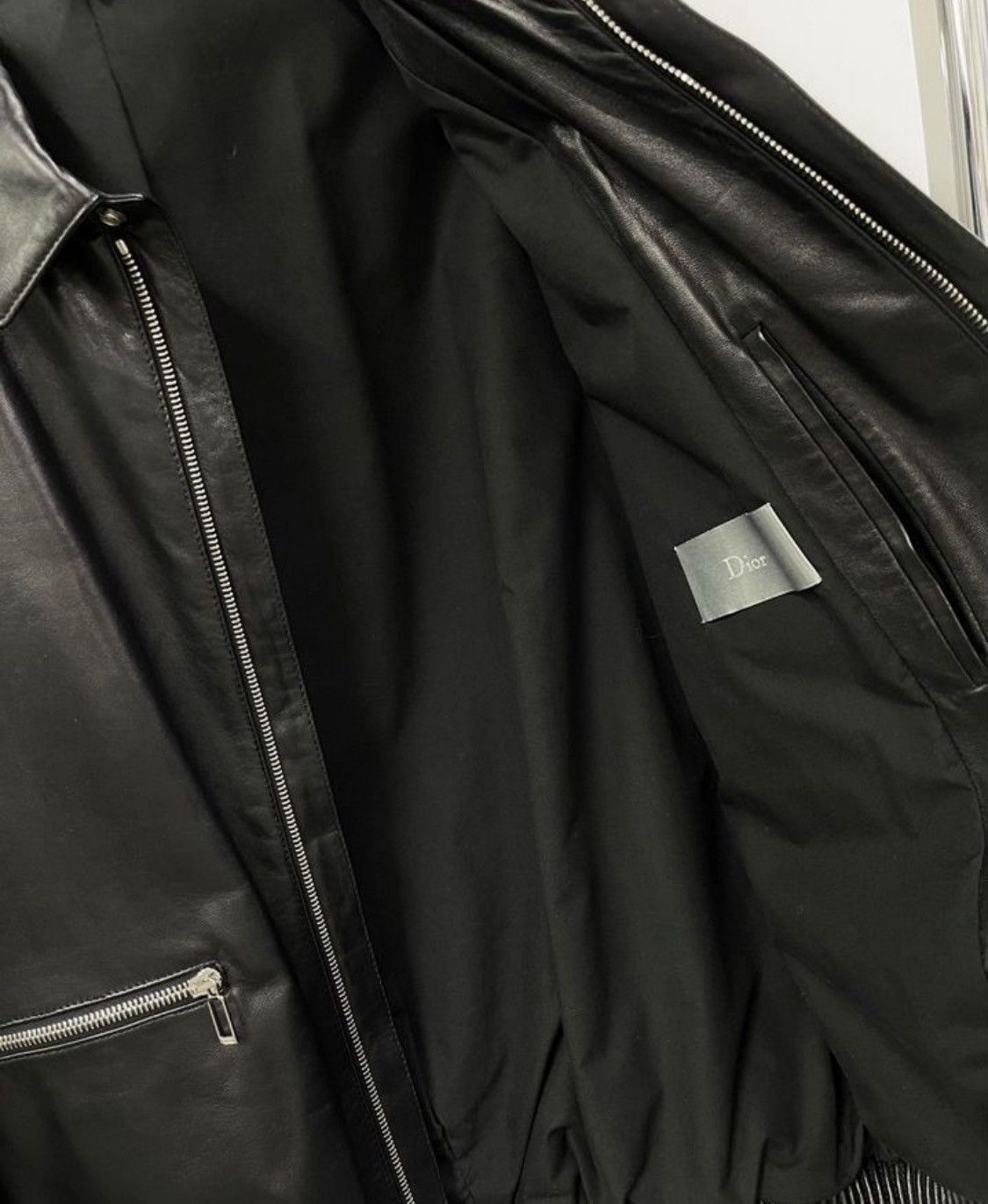 Dior Dior Homme Zip-Up Pocket Detail Leather Biker Bomber Jacket Size US M / EU 48-50 / 2 - 6 Thumbnail