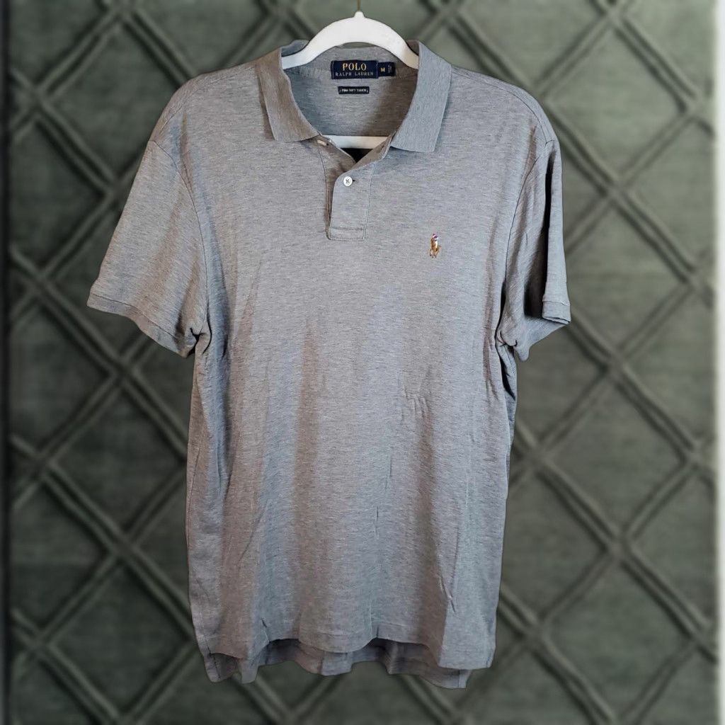 Polo Ralph Lauren Ralph Lauren Polo Shirt Mens Medium Gray Polo Shirt Embroidered Logo Pima Cotton Soft Touch Vintage No? Size US M / EU 48-50 / 2 - 1 Thumbnail