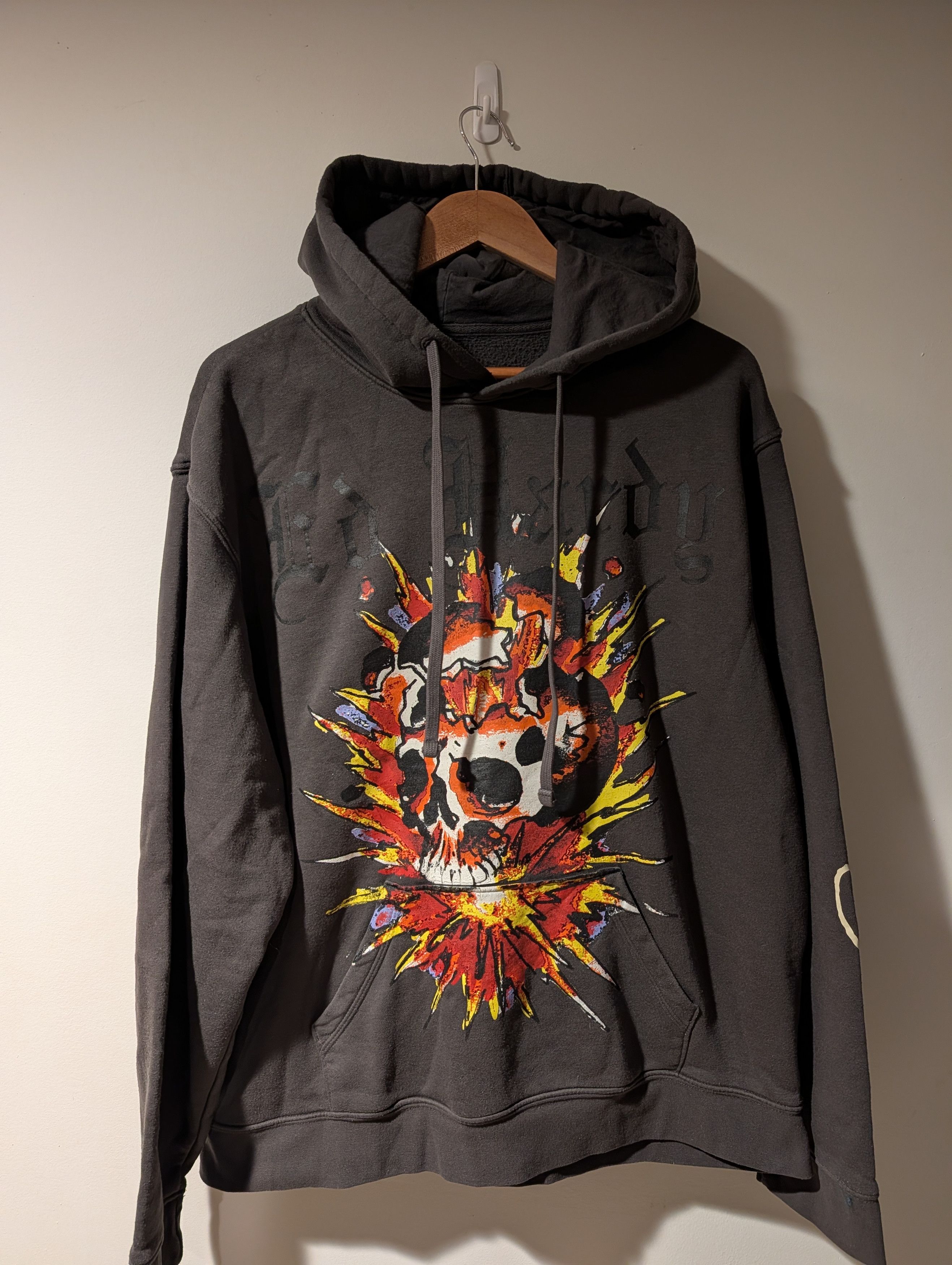 Vintage Ed Hardy Pull Over Hoodie XL Y2K Skater Rock Roll