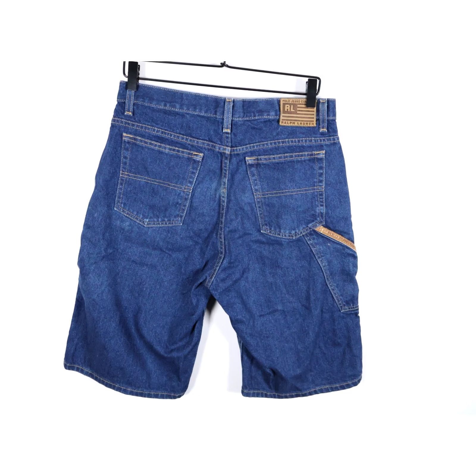 Ralph Lauren VINTAGE Polo Jeans Co Carpenter Jean Shorts Womens 20 Bermuda Denim 90s Retro Blue Jeans Polo Jeans Co Women 20 Size 24" / US 00 / IT 34 - 2 Thumbnail