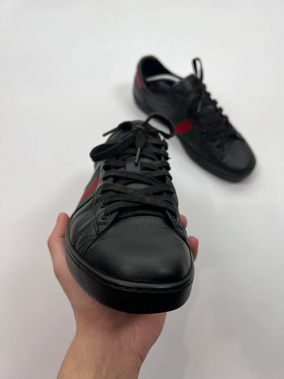 Gucci Gucci Ace black leather classic sneaker size 8 1/2 Size US 8 / EU 41 - 4 Thumbnail