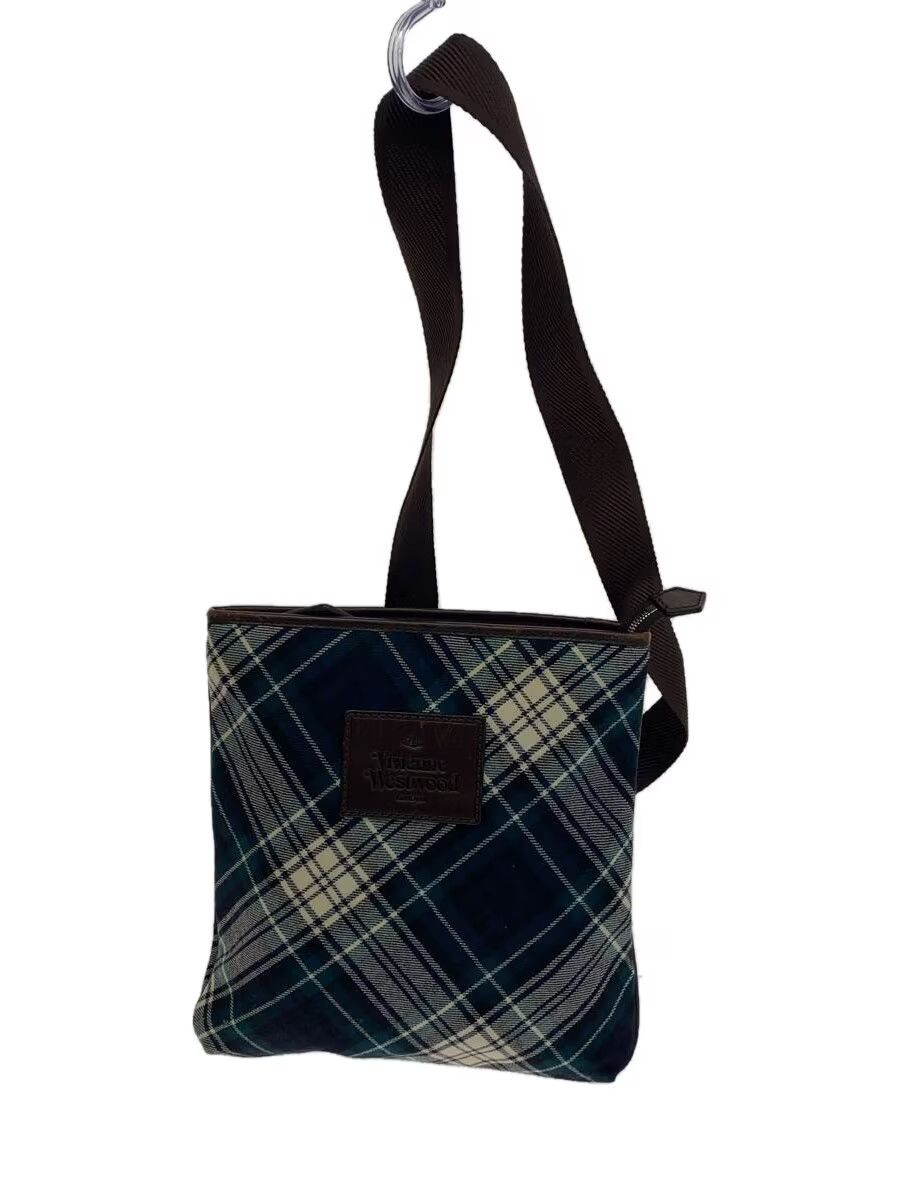 Vivienne Westwood Plaid Orb Shoulder Bag in Green, Men's