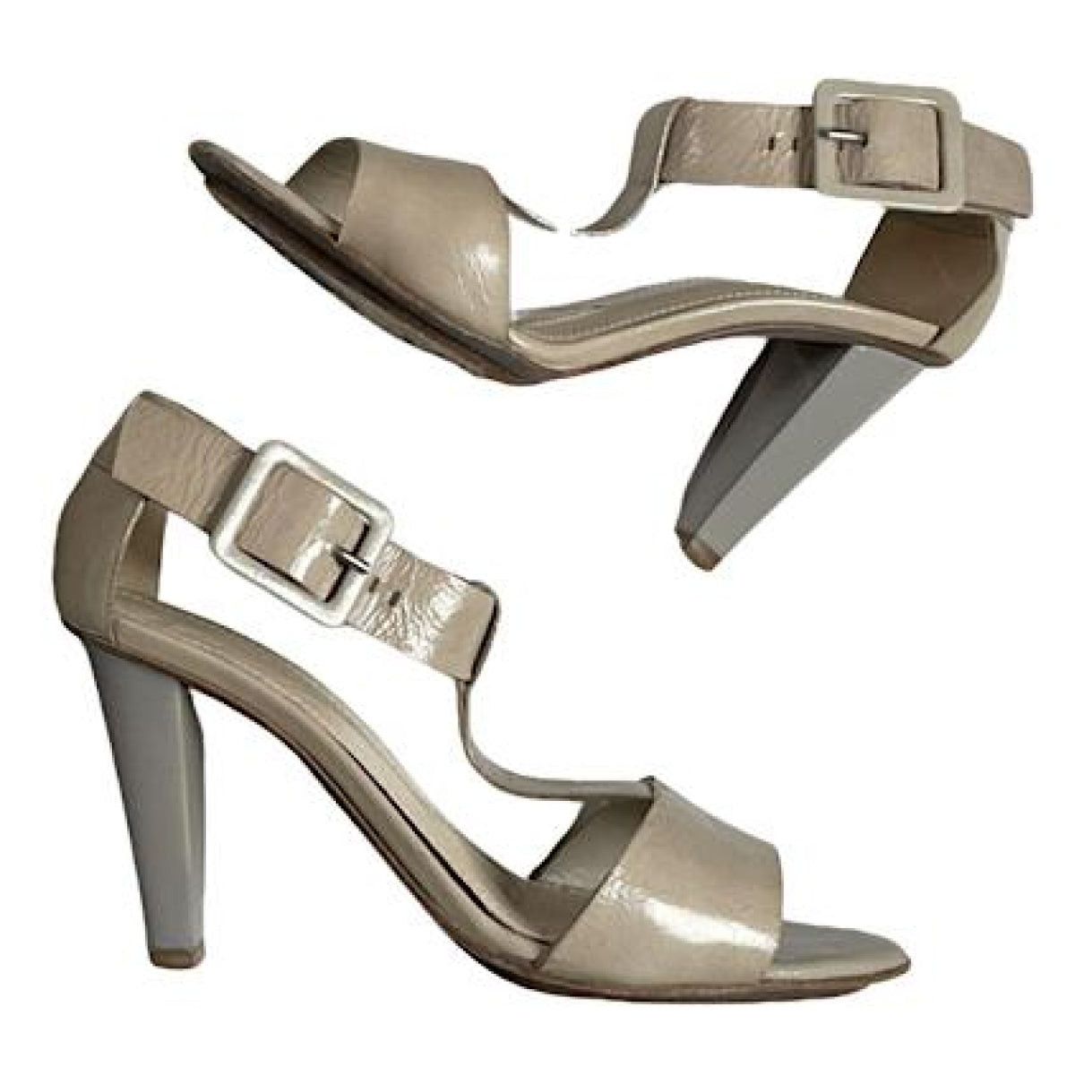 Jil Sander Beige Patent Leather Heel Size US 5.5 / IT 35.5 - 1 Thumbnail