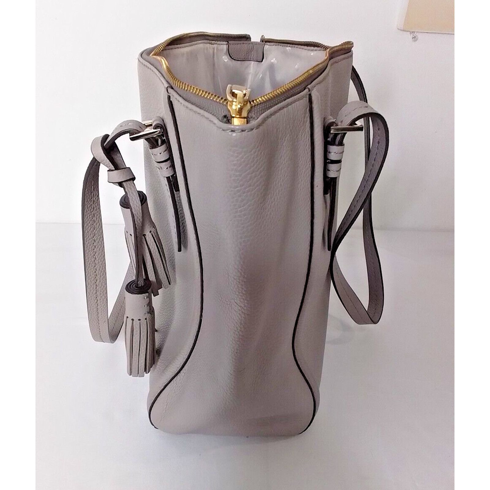 Kate Spade Kate Spade NY Handbag Orchard Street Maya Leather Tote Gray Size ONE SIZE - 5 Thumbnail