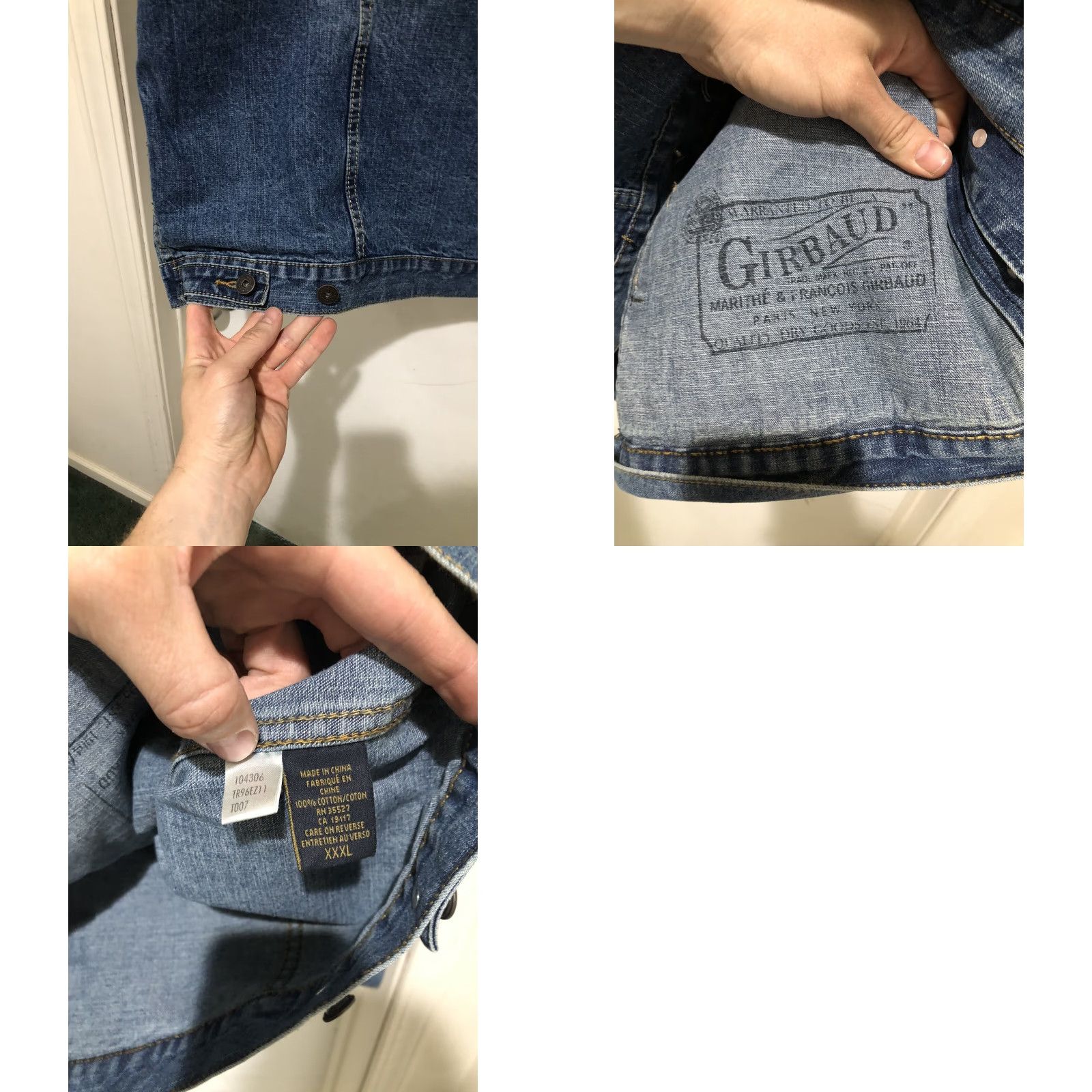 Denime VINTAGE Marithe Francois Girbaud X Front Denim Jean Jacket 3XL Blue Jacket Men 90s Biker Hip Hop NWT Size US 39 - 8 Thumbnail