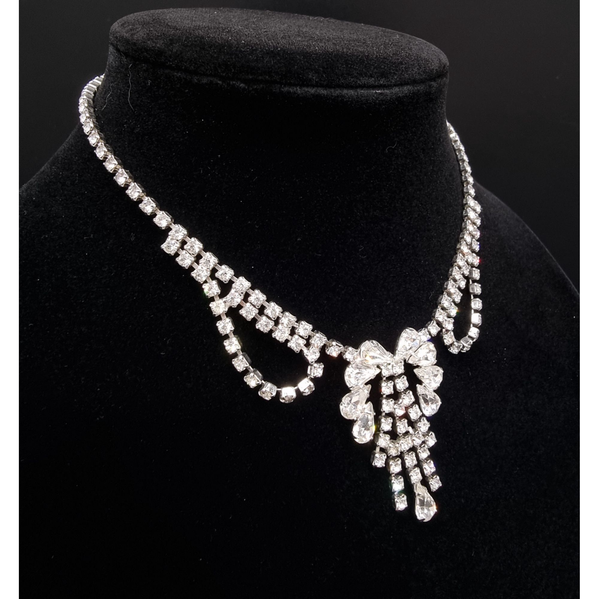 Vintage Vintage 1950's-1960's Rhinestone Choker Necklace Size ONE SIZE - 5 Thumbnail